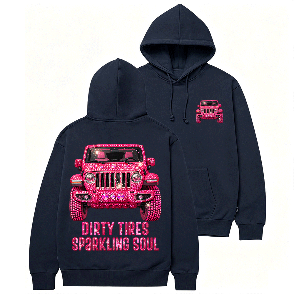 Bling Sparkle Dirty Tires Sparkling Soul Cotton Hoodie