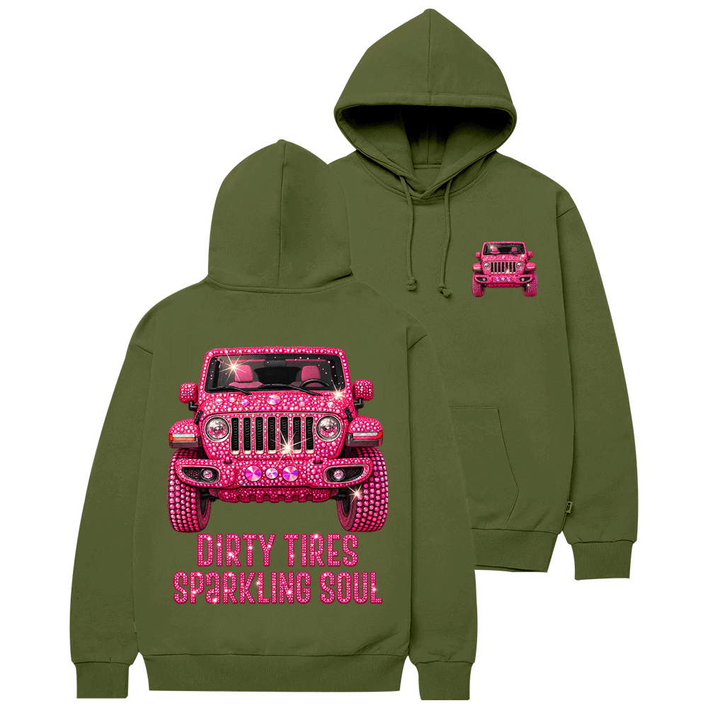 Bling Sparkle Dirty Tires Sparkling Soul Cotton Hoodie