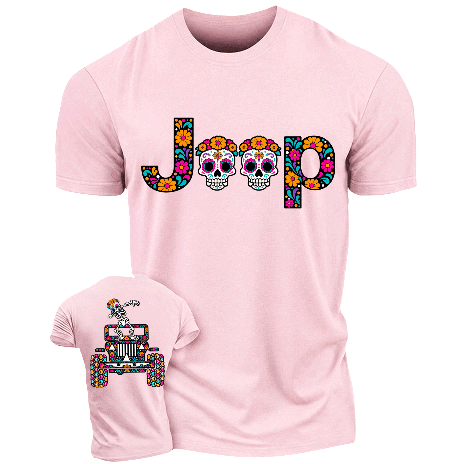 Sugar Skull Dancing on Jps Dia de los Muertos Cotton T-shirt