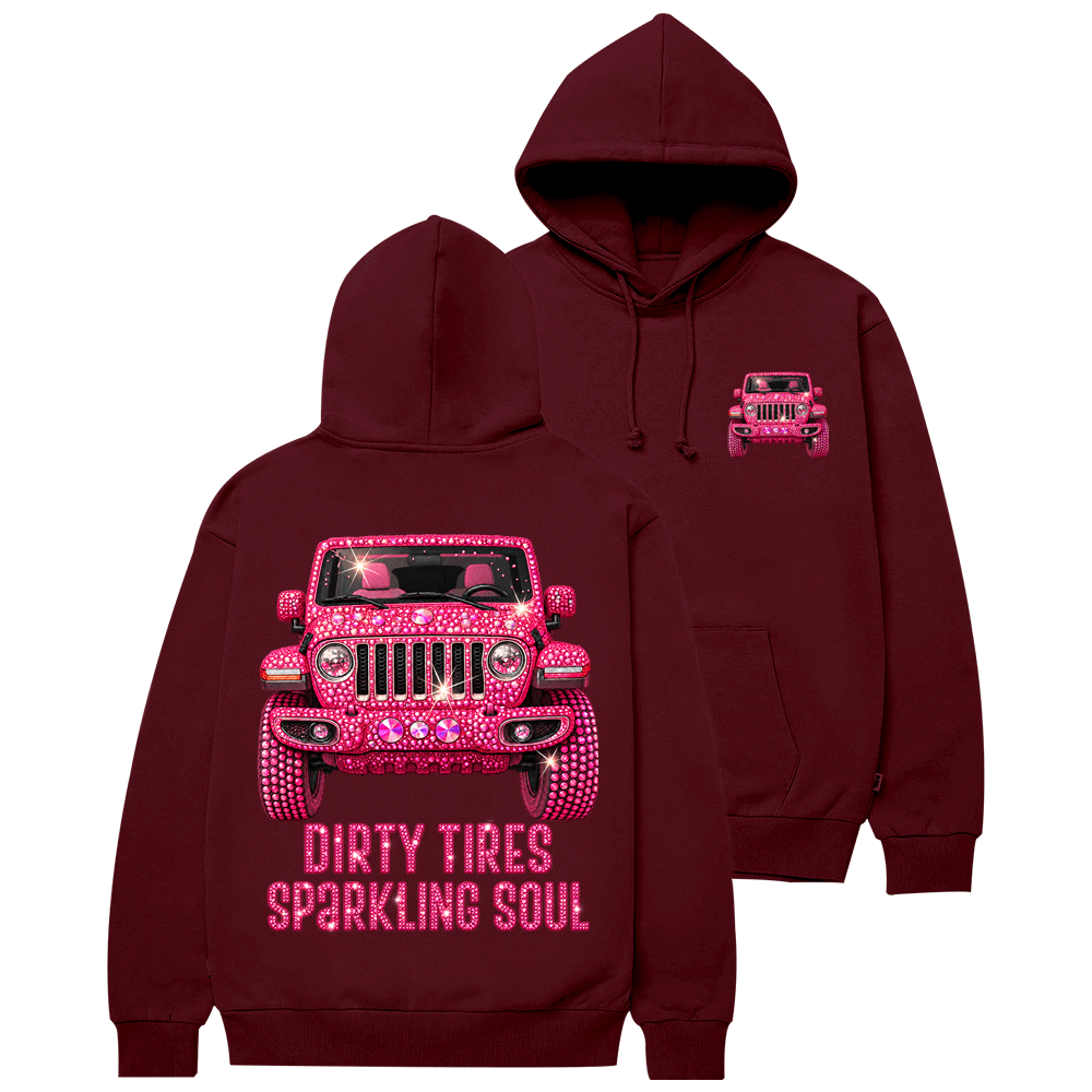 Bling Sparkle Dirty Tires Sparkling Soul Cotton Hoodie