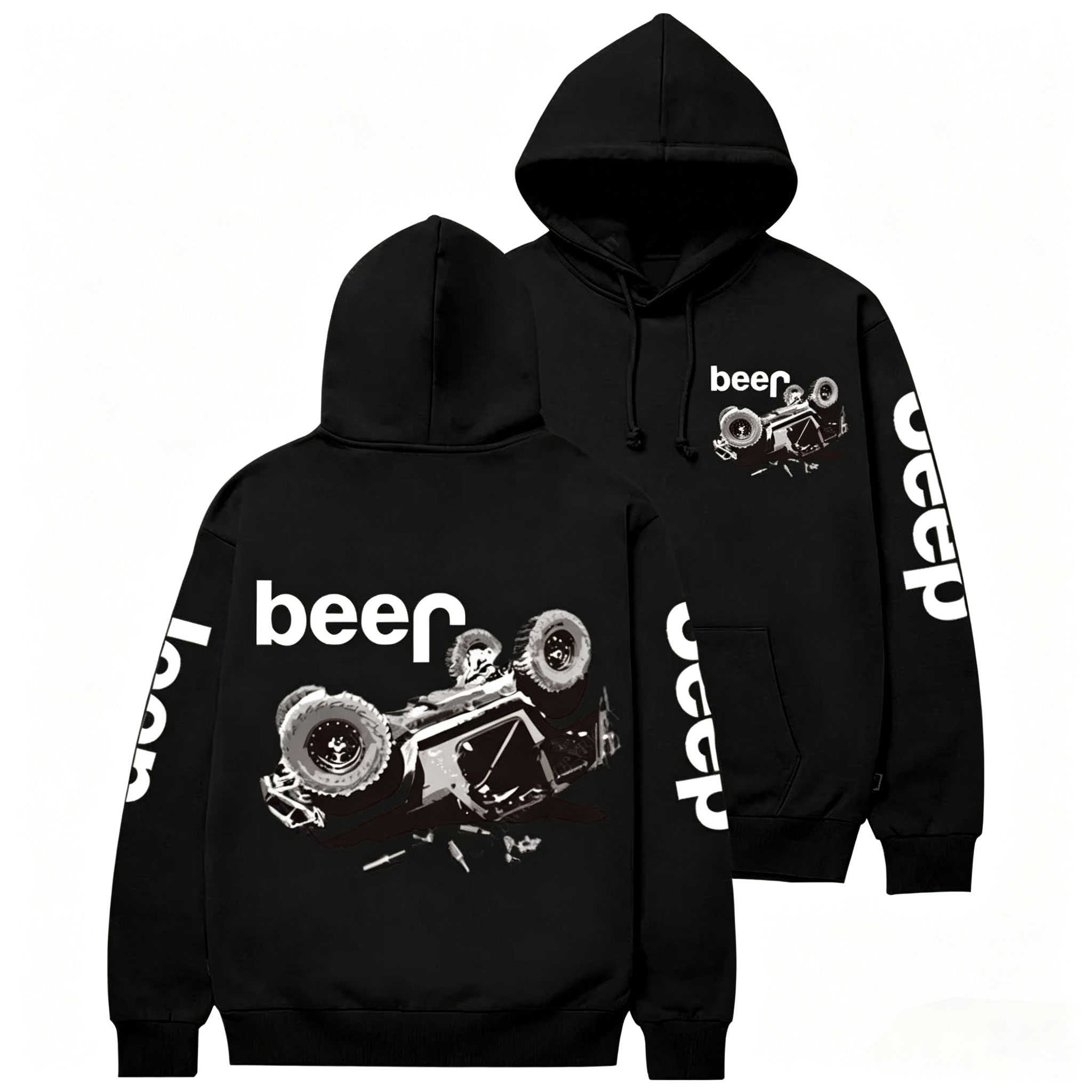 Funny Beer Overturn Casual Hoodie