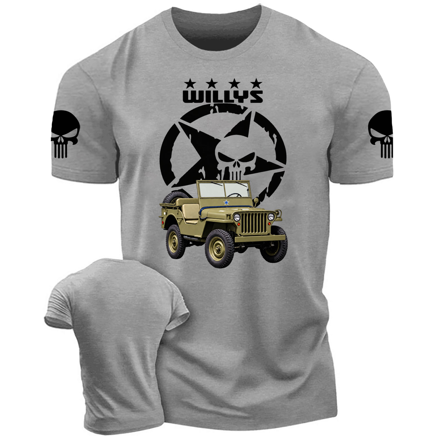 Willys Jp Punisher Skull Cotton T-shirt