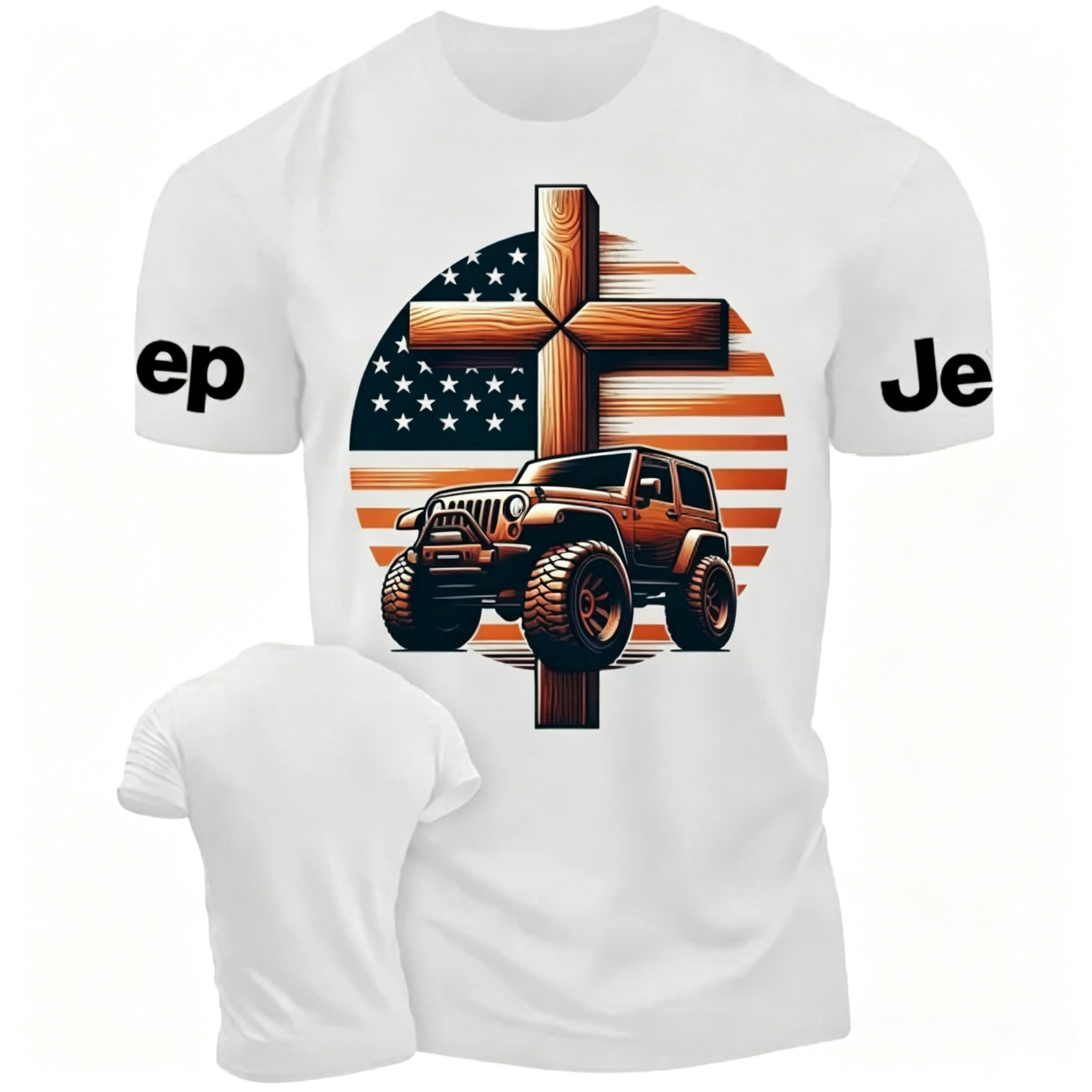 Religion Jesus American Flag Corss Unisex T-shirt 