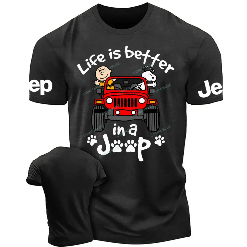 Snoopy Peanuts “Life Is Better In A Jp” Cotton T-shirt