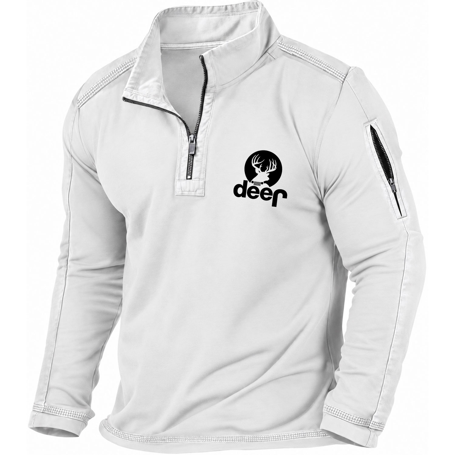Funny Deer Off-Road Quarter-Zip Sweatshirt