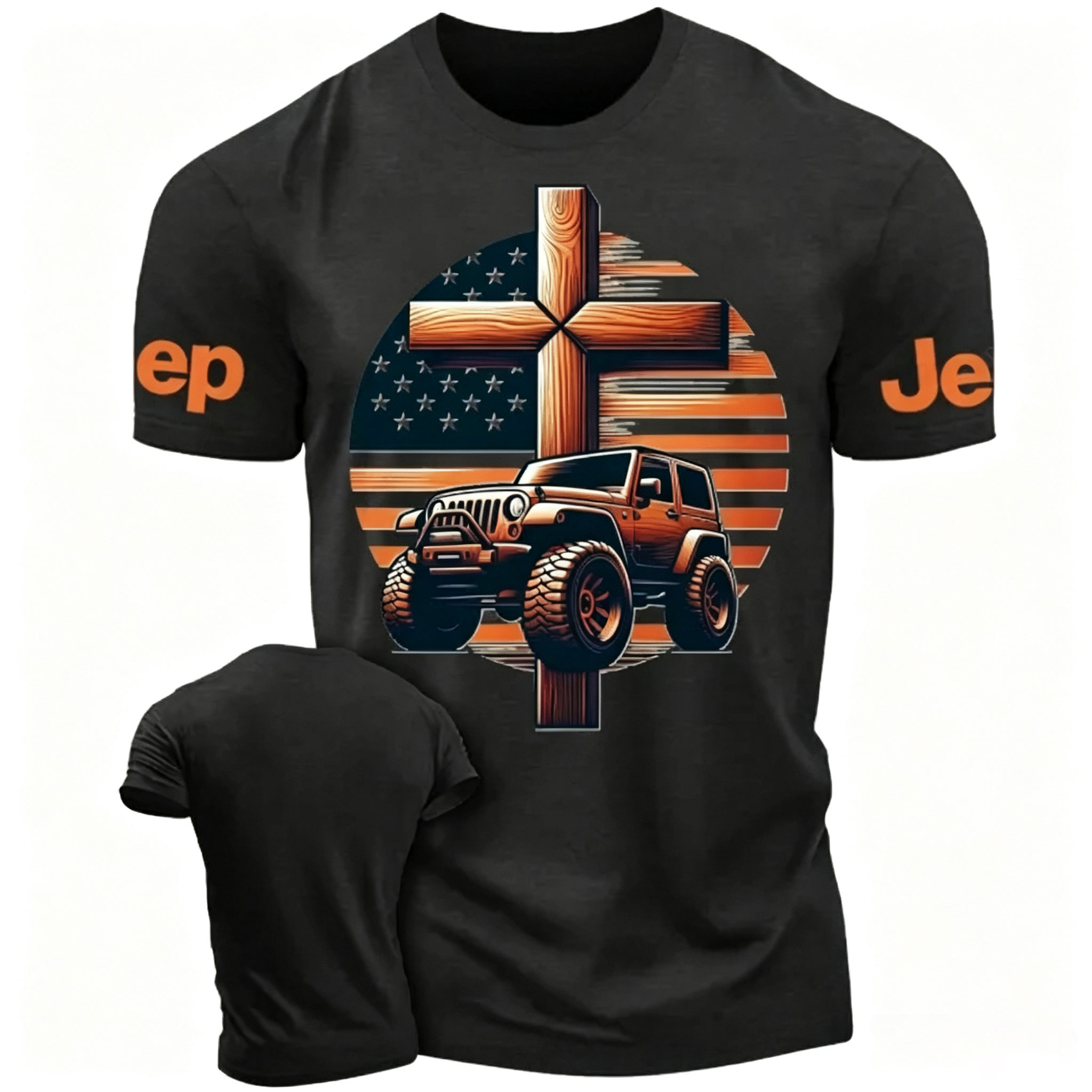 Religion Jesus American Flag Corss Unisex T-shirt 