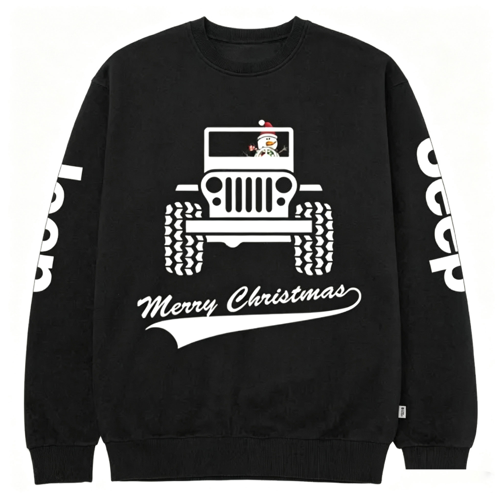 Snowman Drives a Jp to Greet the Merry Christmas Unisex Sweatshirt