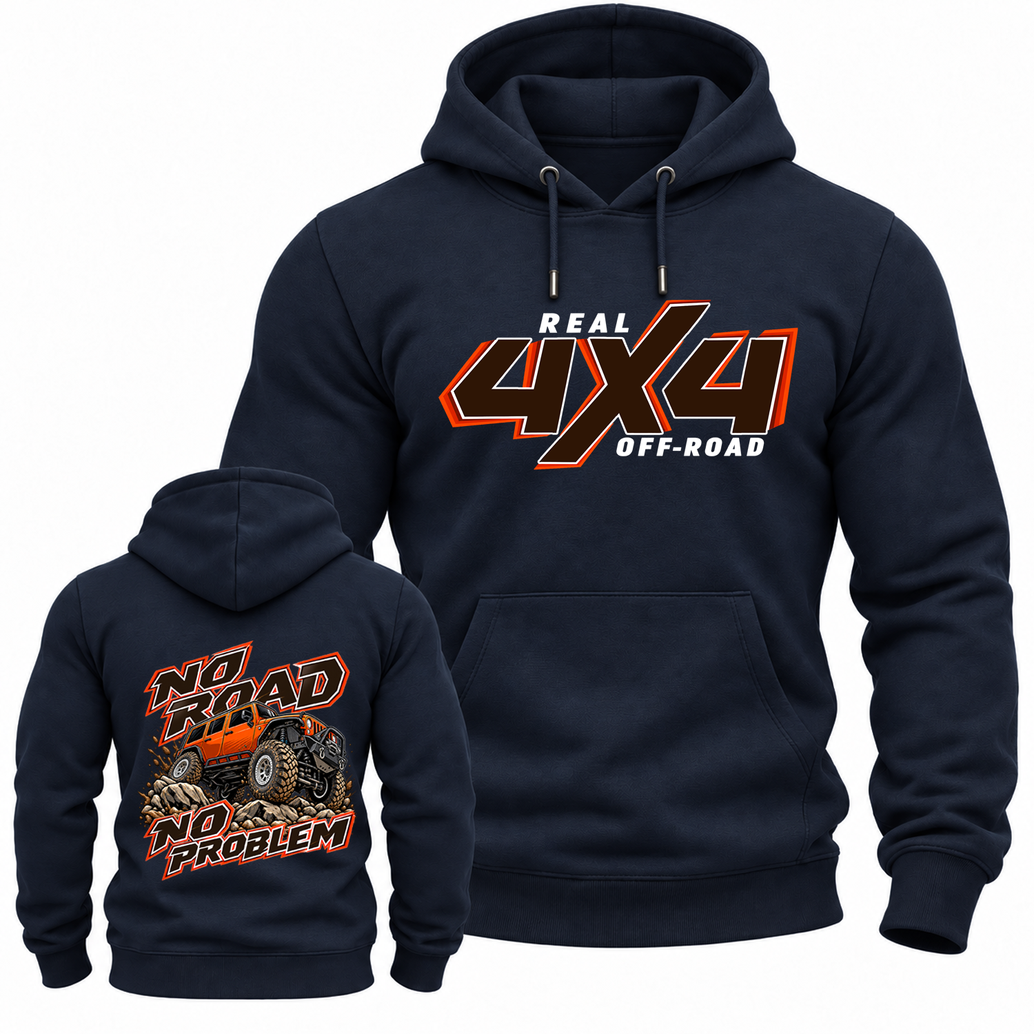 No Road No Problem Real 4X4 Off-Road Cotton Hoodie