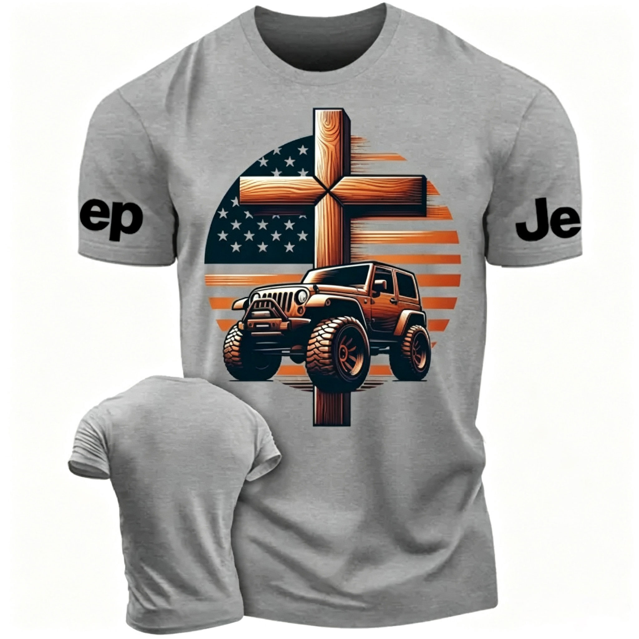 Religion Jesus American Flag Corss Unisex T-shirt 