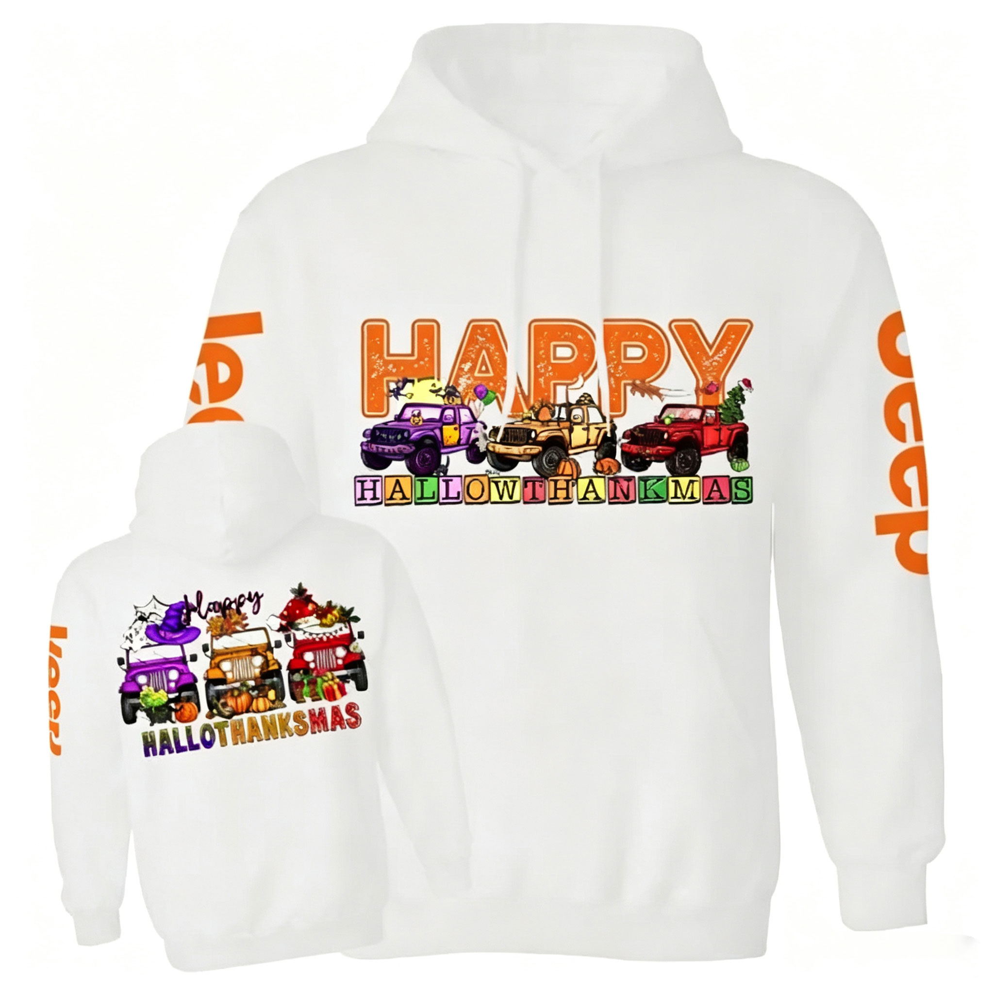 Happy Hallothanksmas Car Jp Unisex Casual Hoodie