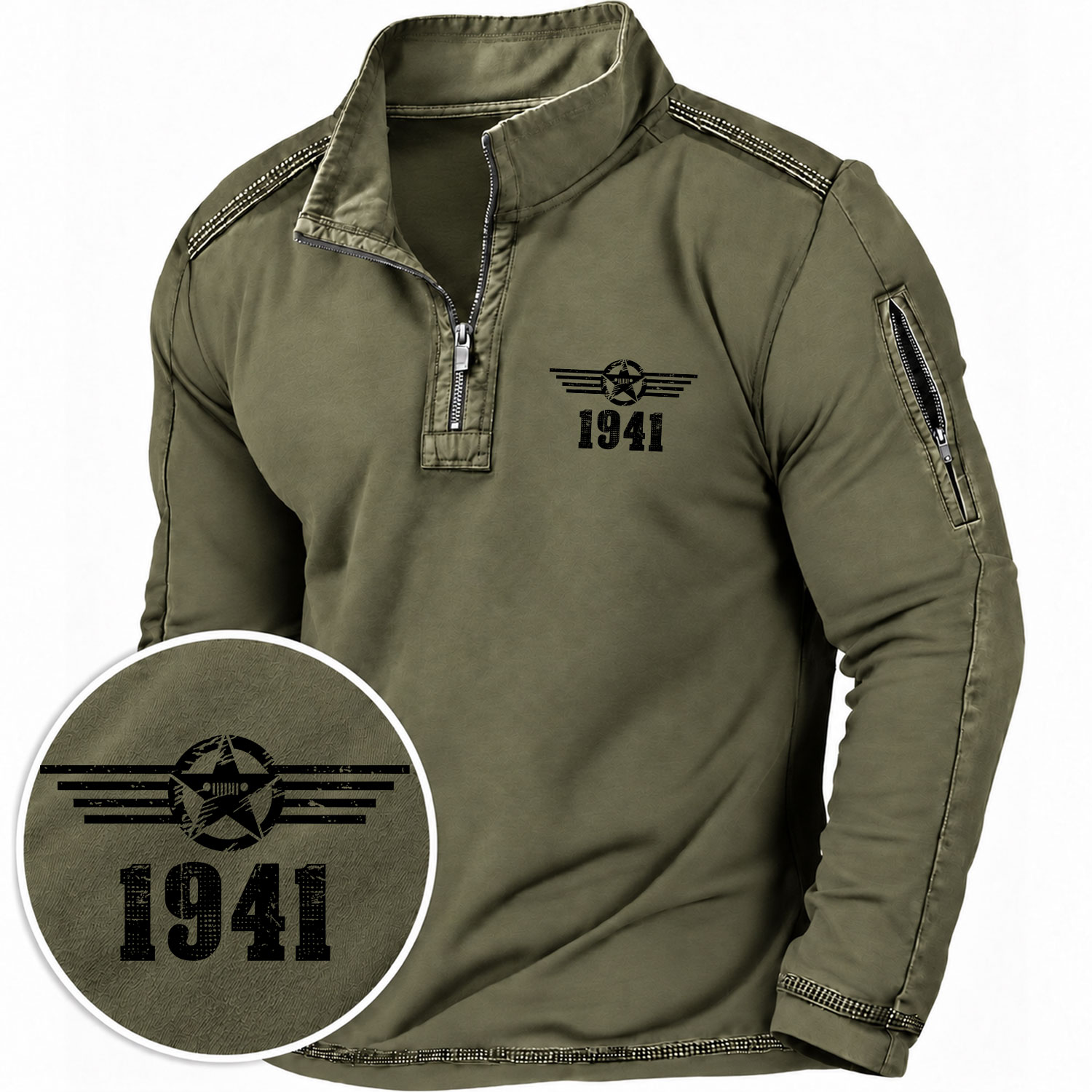 Vintage 1941 Star Quarter-Zip Sweatshirt