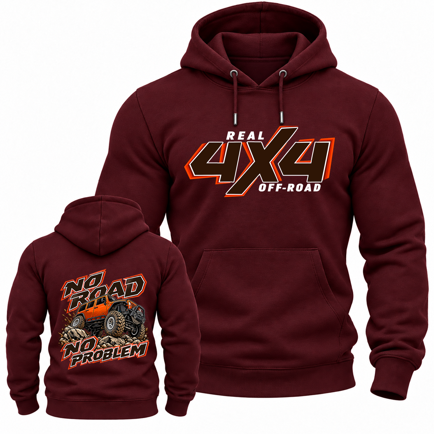No Road No Problem Real 4X4 Off-Road Cotton Hoodie