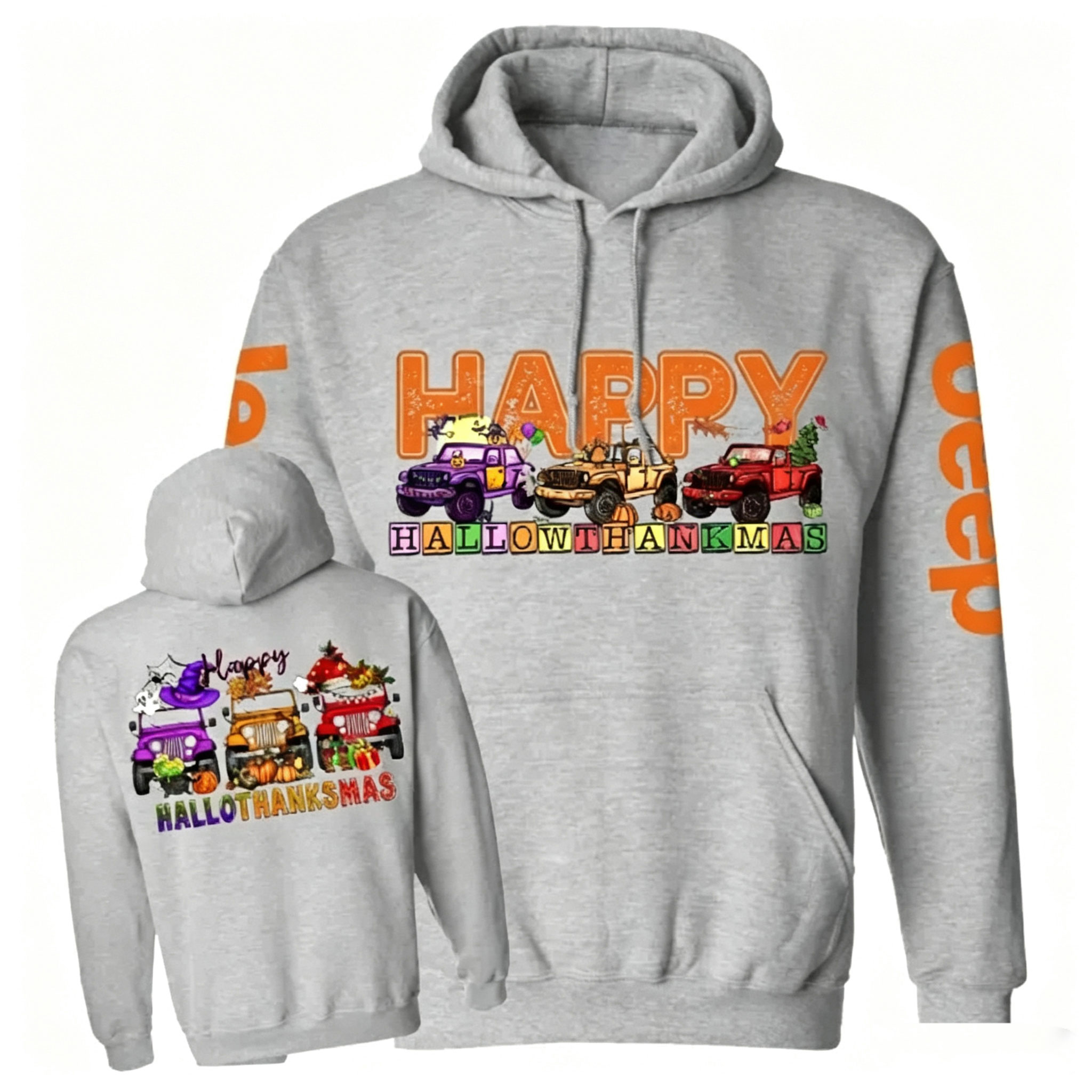 Happy Hallothanksmas Car Jp Unisex Casual Hoodie
