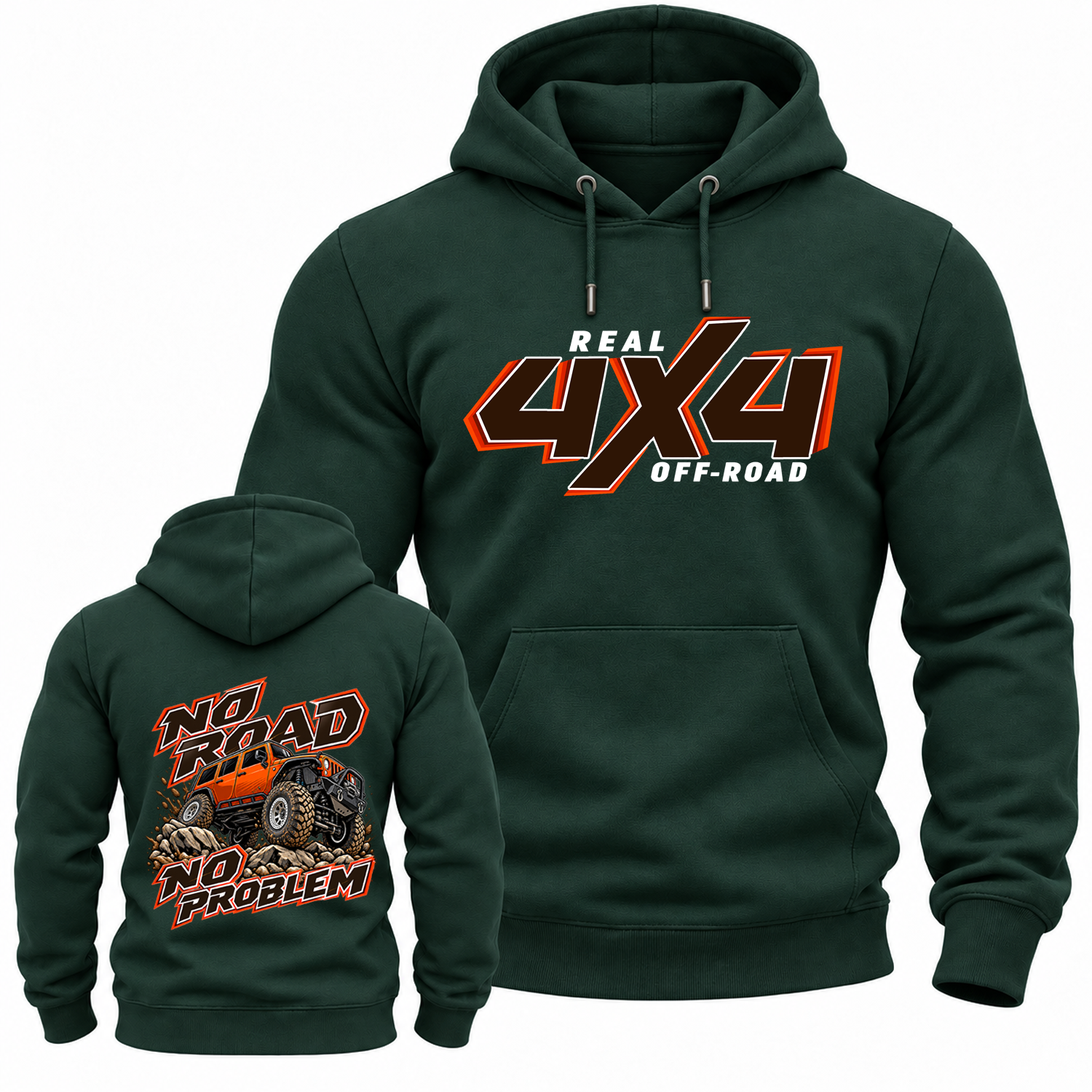 No Road No Problem Real 4X4 Off-Road Cotton Hoodie