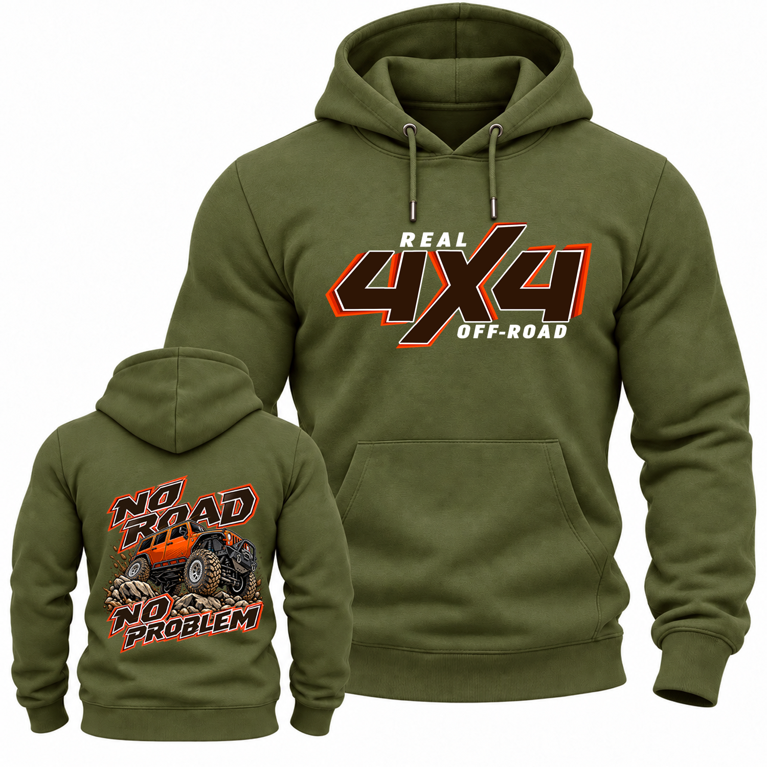 No Road No Problem Real 4X4 Off-Road Cotton Hoodie
