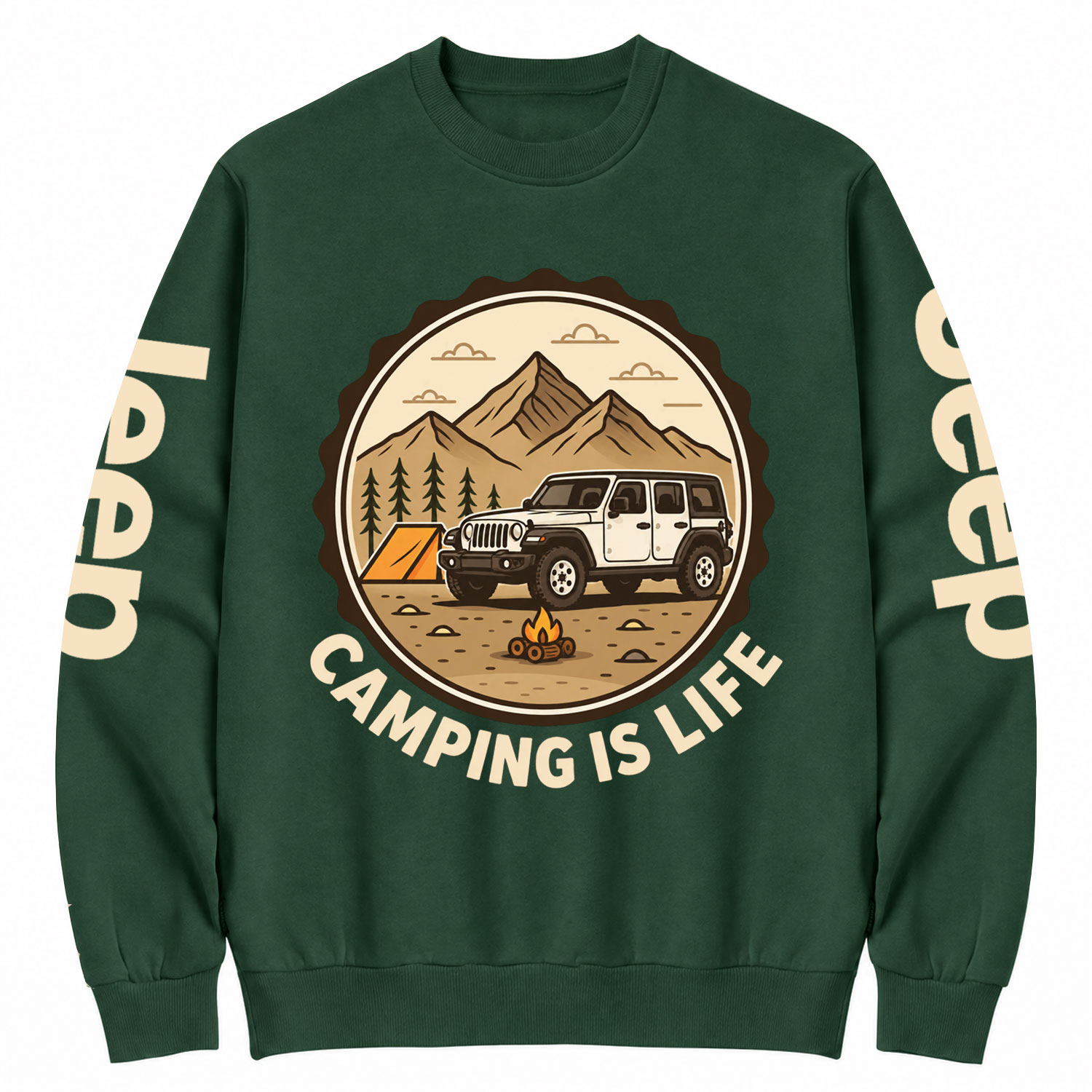 Camping Is Life Cotton Sweatshirt