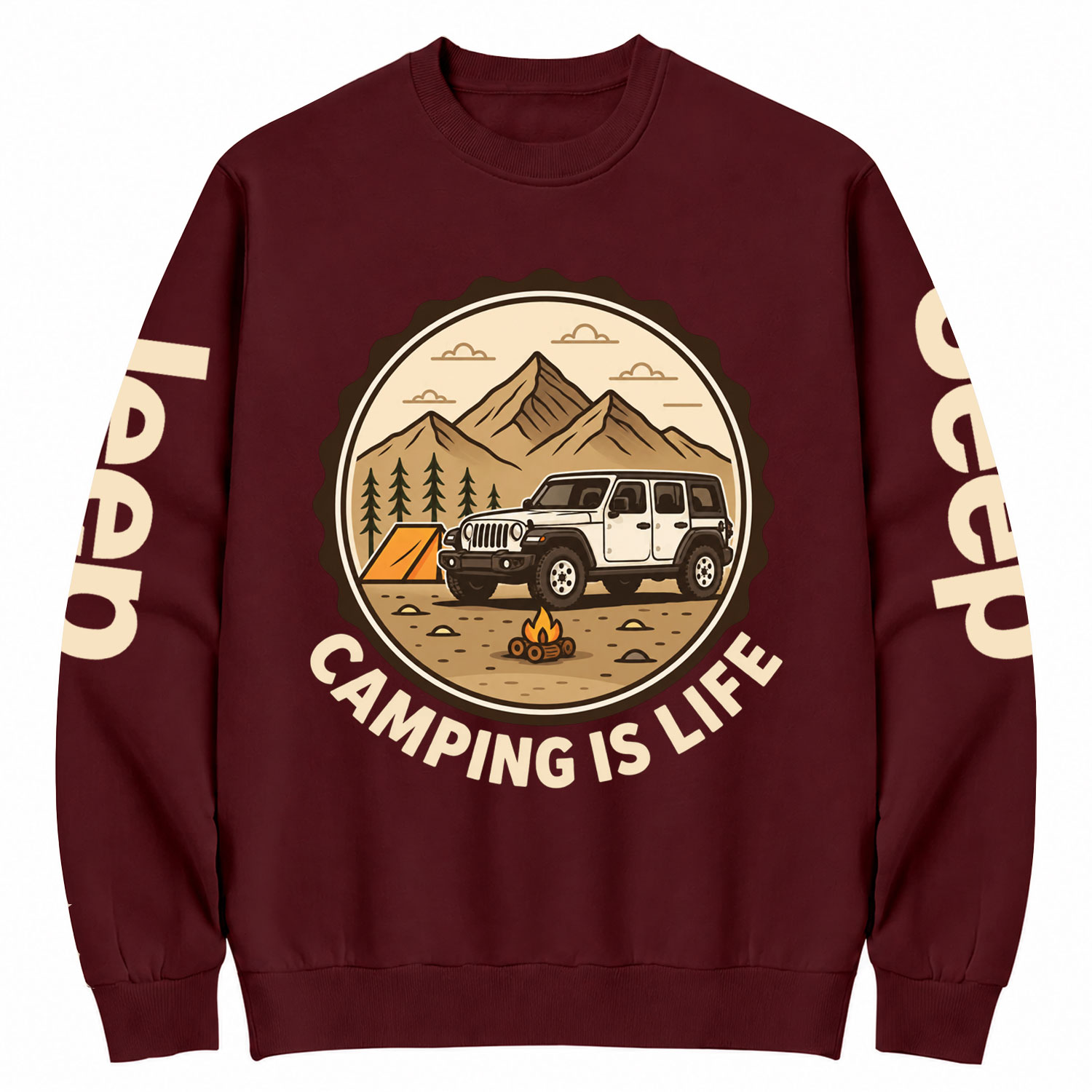 Camping Is Life Cotton Sweatshirt