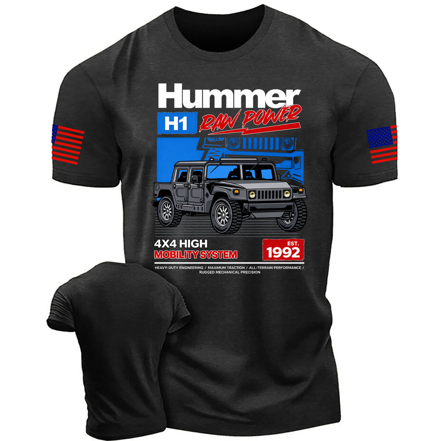 Hummer H1 Raw Power 4x4 Mobility System Cotton T-shirt