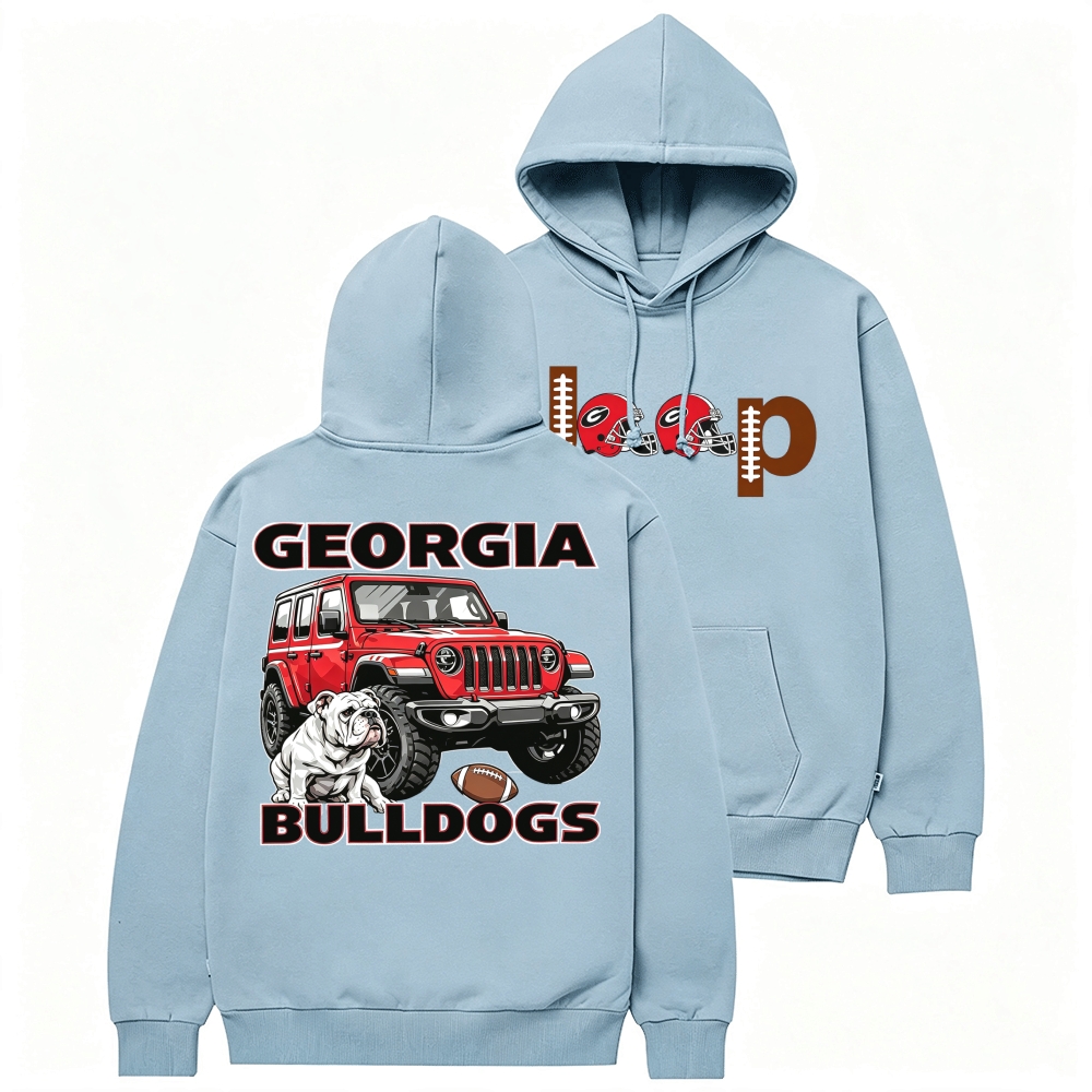 Georgia Jp Bulldog Red Helemet Jp Casual Hoodie