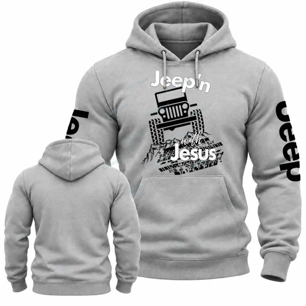 Jeepin With Jesus Cotton Hoodie