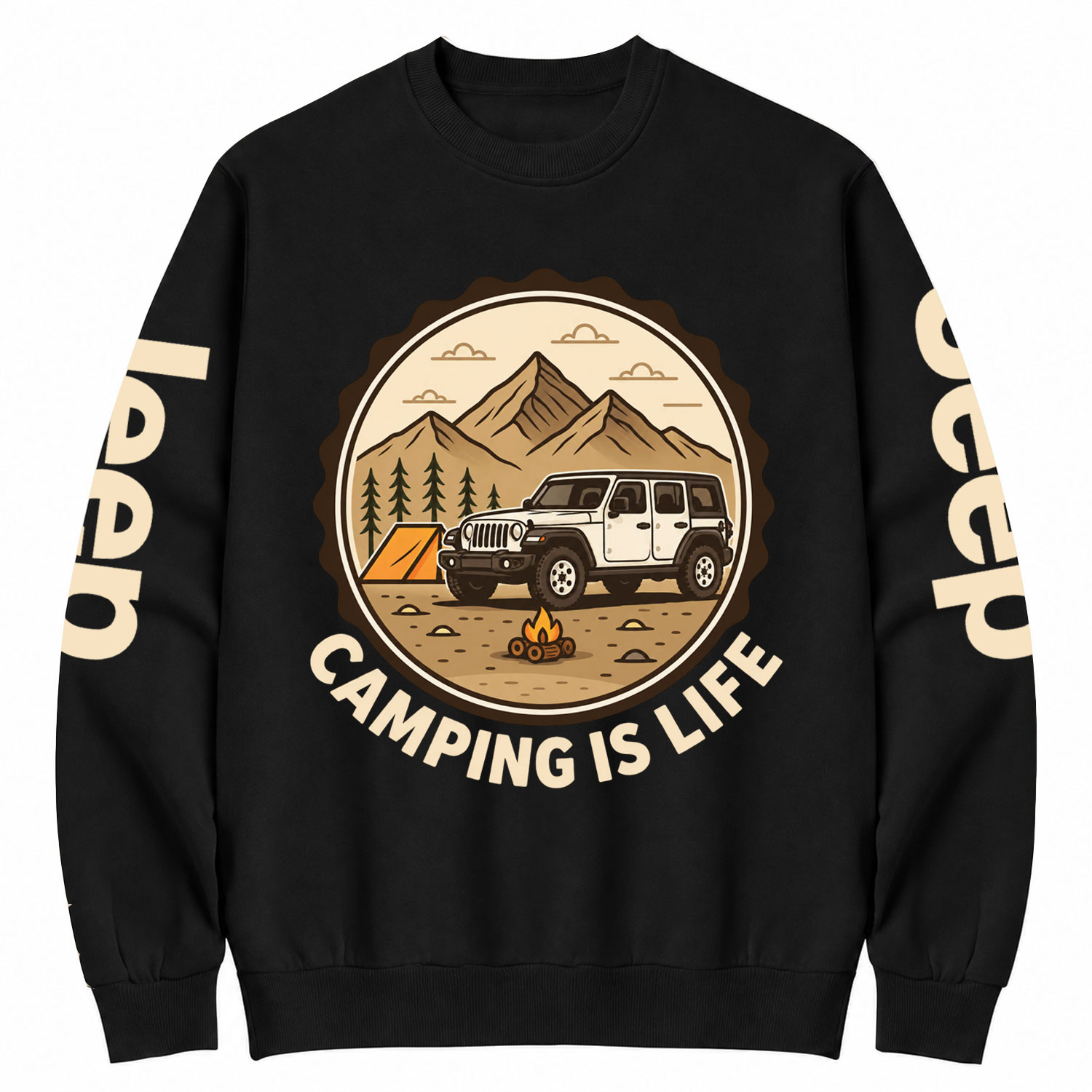Camping Is Life Cotton Sweatshirt
