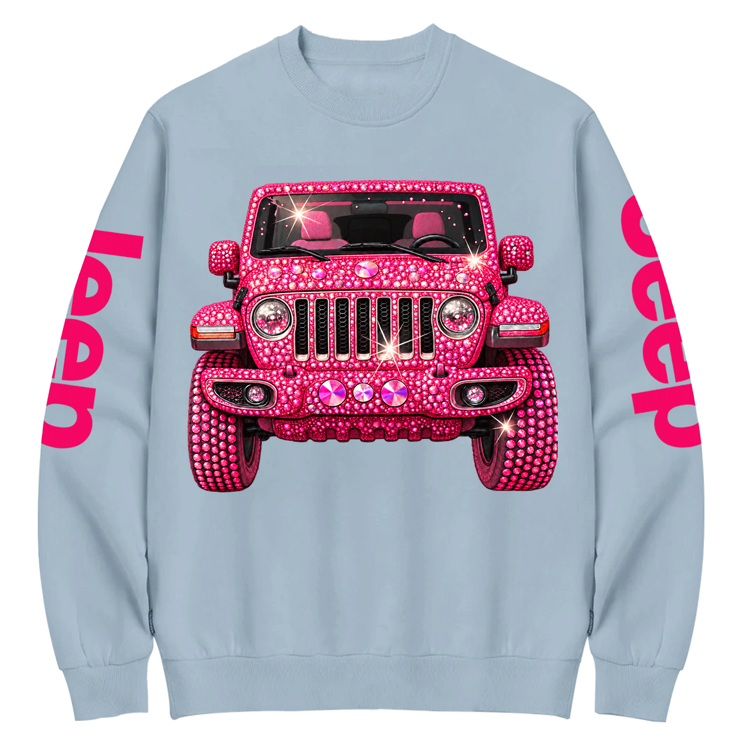 Bling Sparkle Pink Rhinestone Jp Cotton Sweatshirt