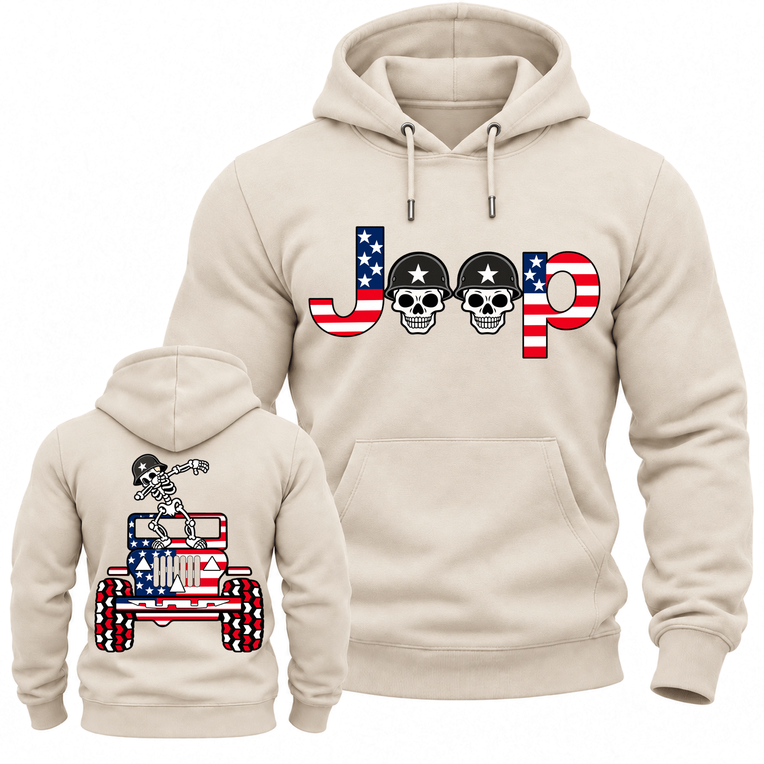 Skeletons Dancing on Jps Veterans Day Cotton Hoodie