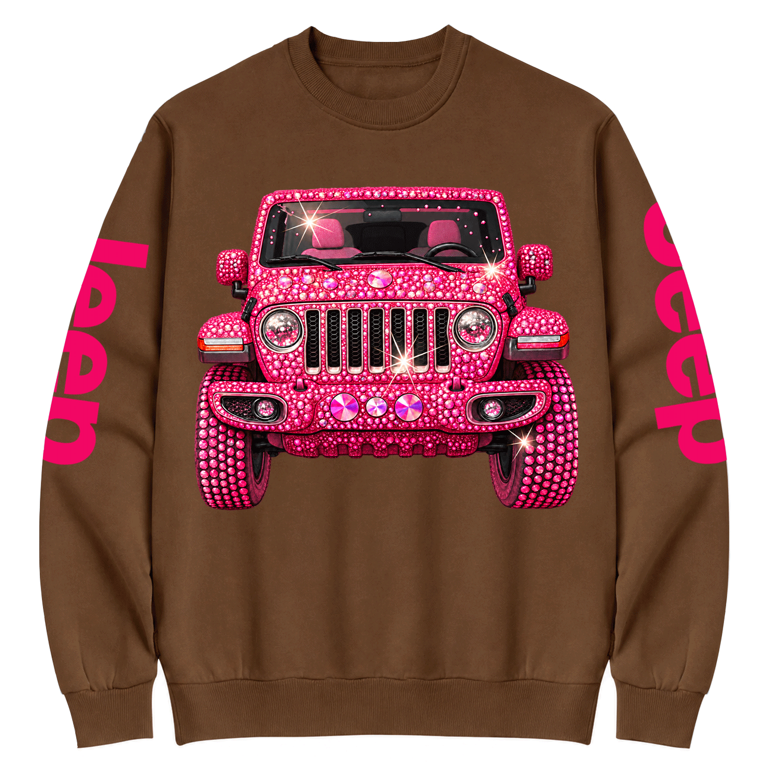 Bling Sparkle Pink Rhinestone Jp Cotton Sweatshirt