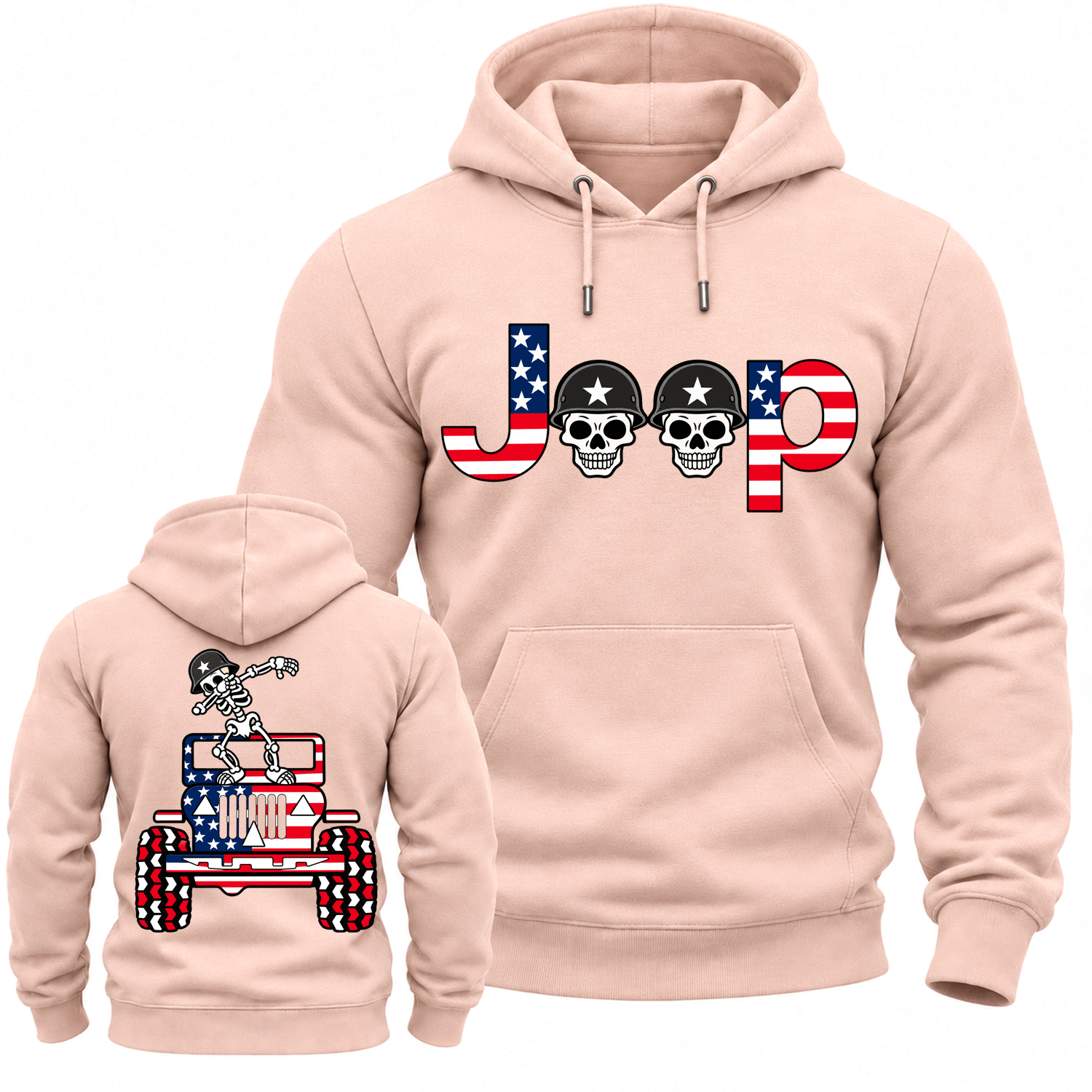 Skeletons Dancing on Jps Veterans Day Cotton Hoodie