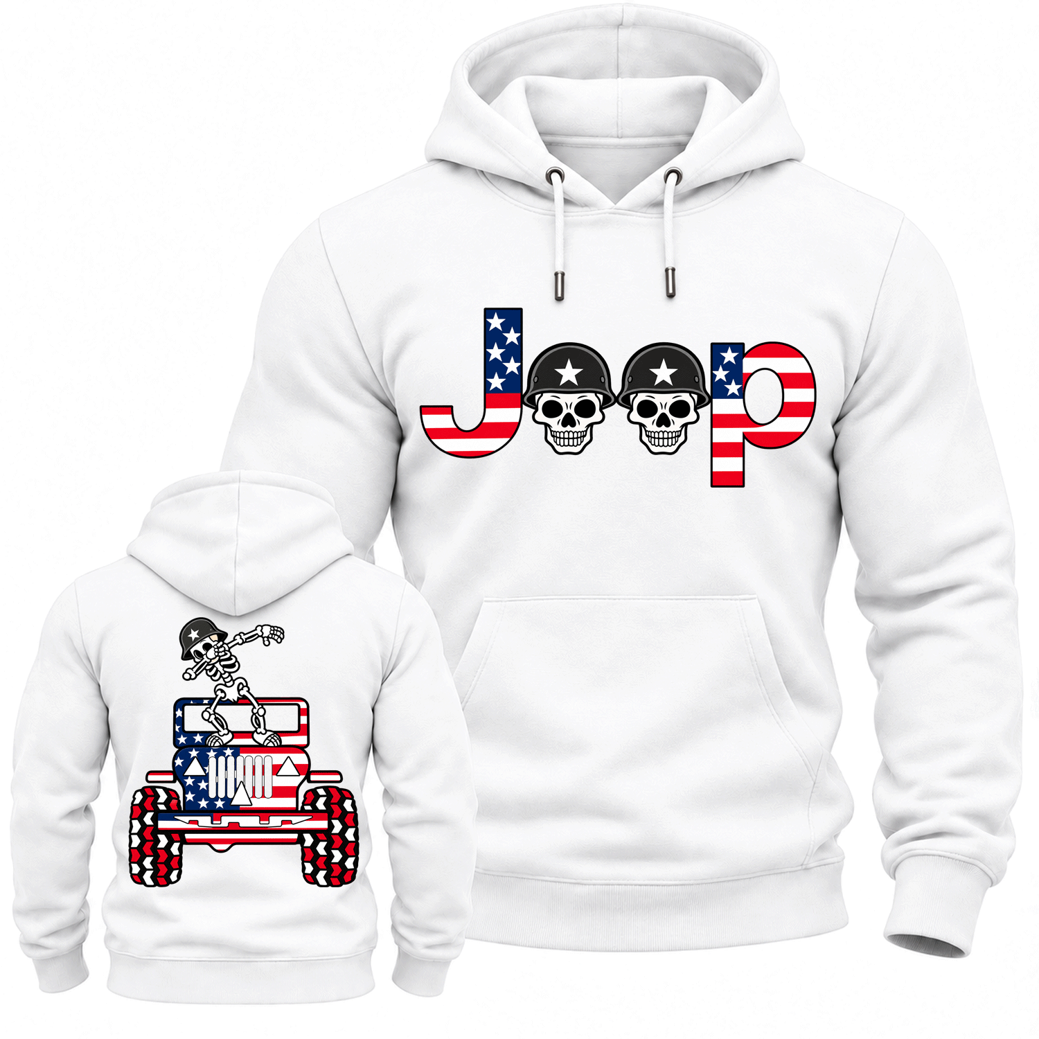 Skeletons Dancing on Jps Veterans Day Cotton Hoodie