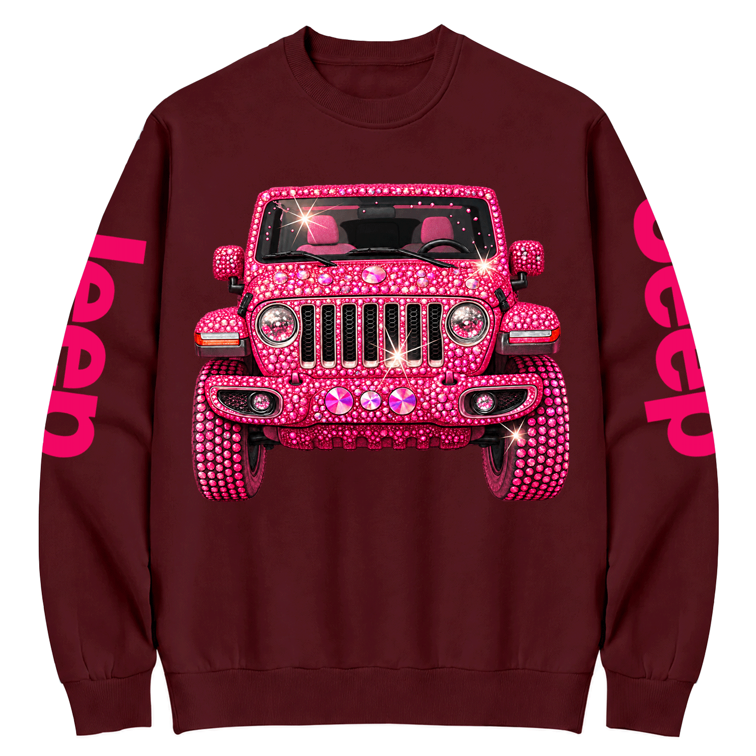 Bling Sparkle Pink Rhinestone Jp Cotton Sweatshirt