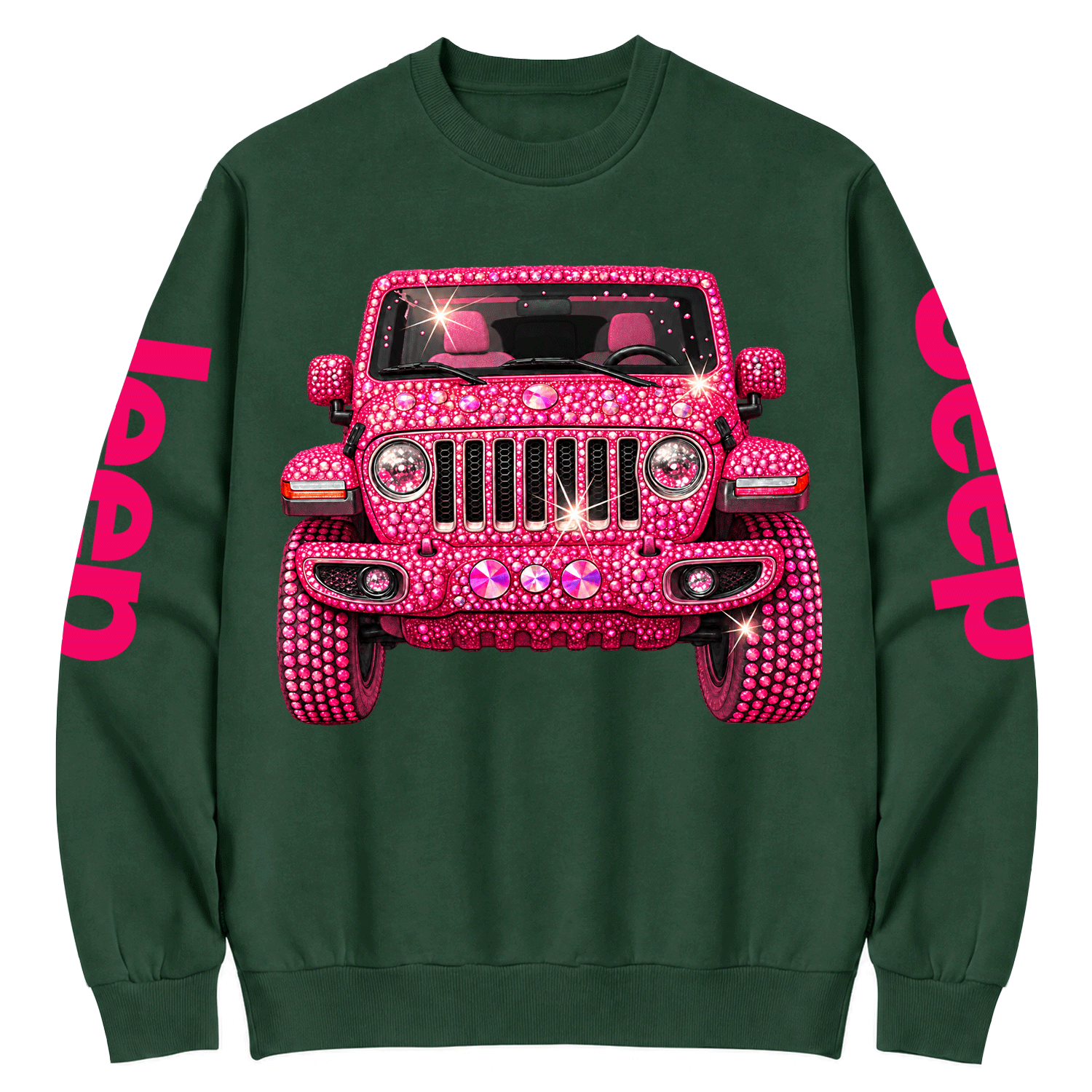 Bling Sparkle Pink Rhinestone Jp Cotton Sweatshirt