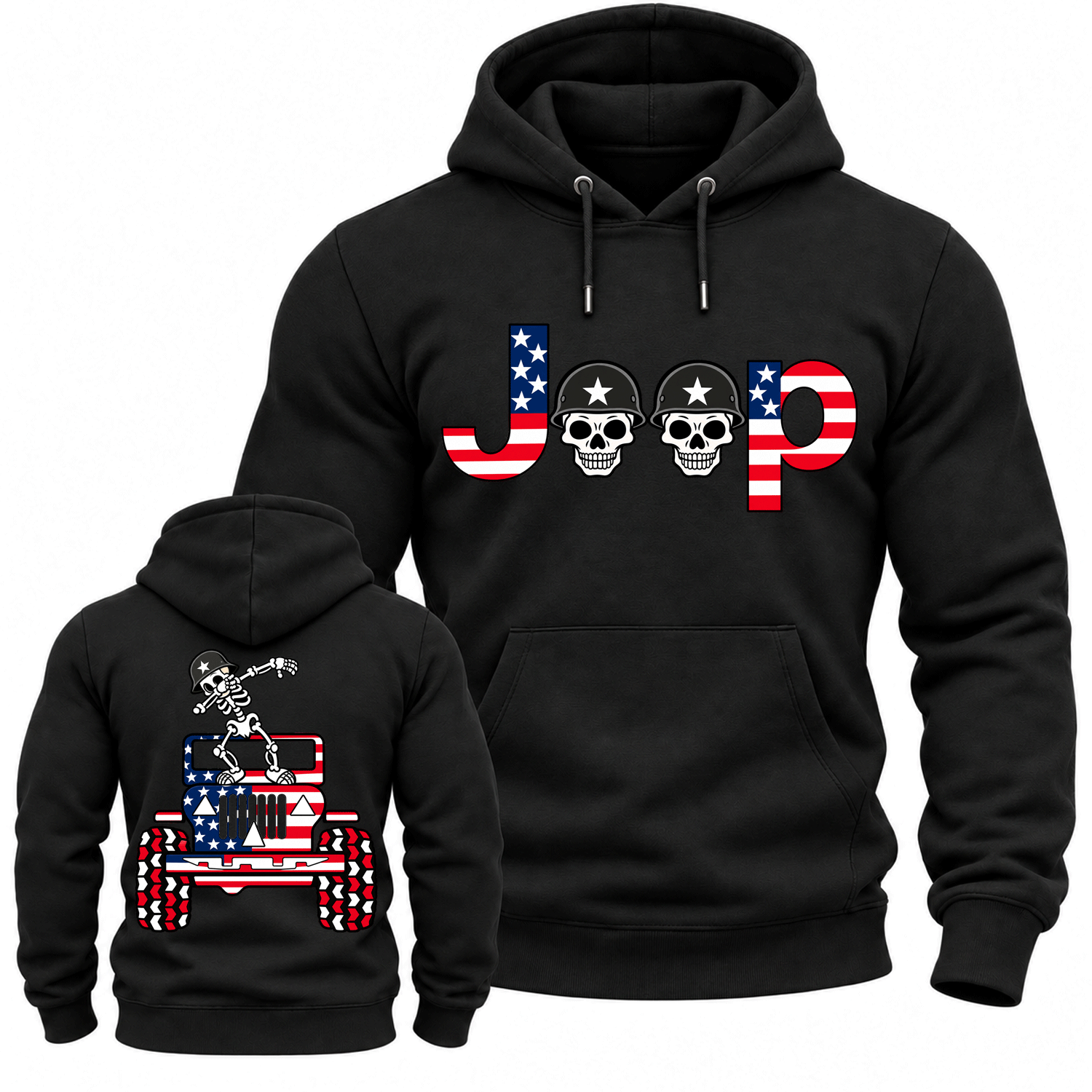Skeletons Dancing on Jps Veterans Day Cotton Hoodie