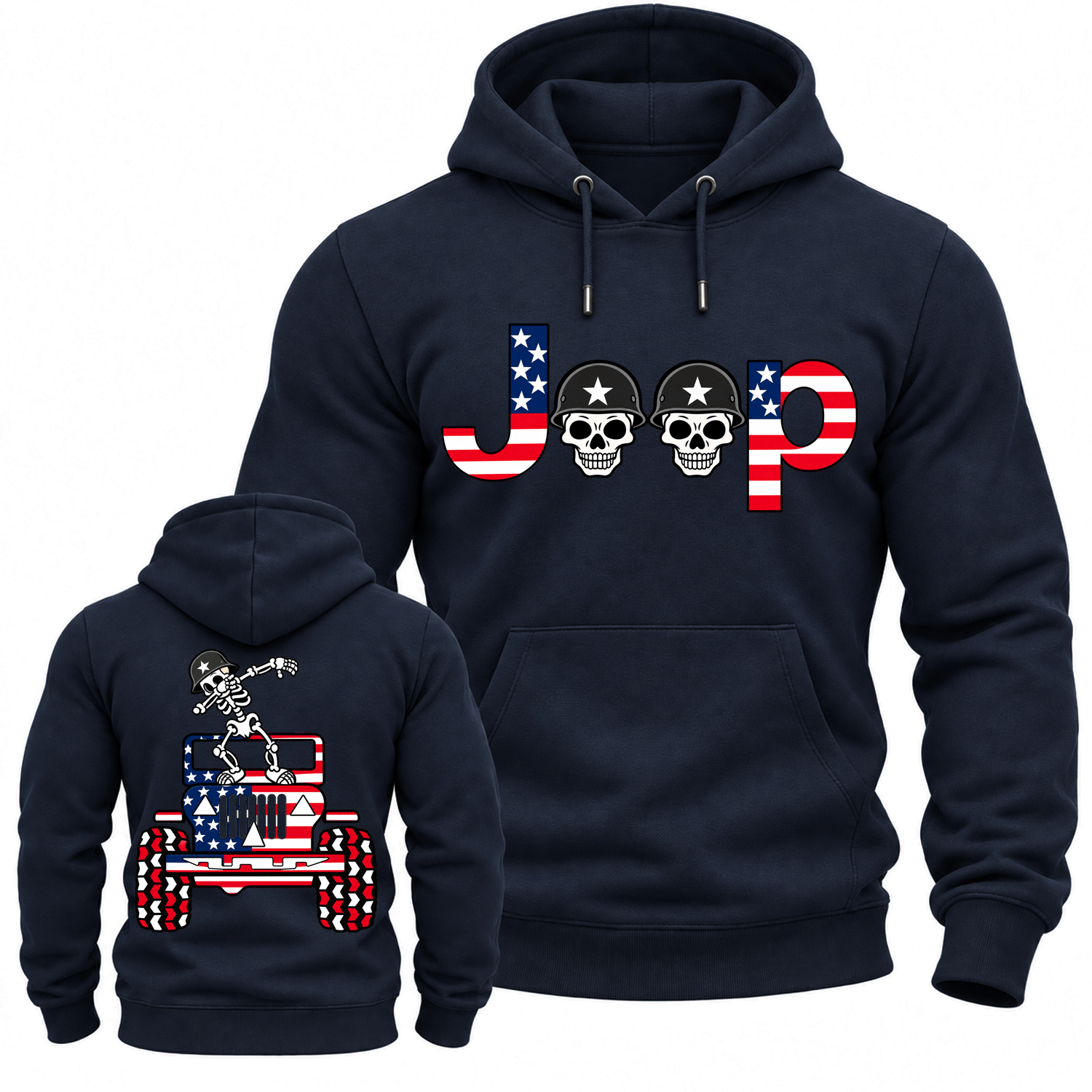 Skeletons Dancing on Jps Veterans Day Cotton Hoodie
