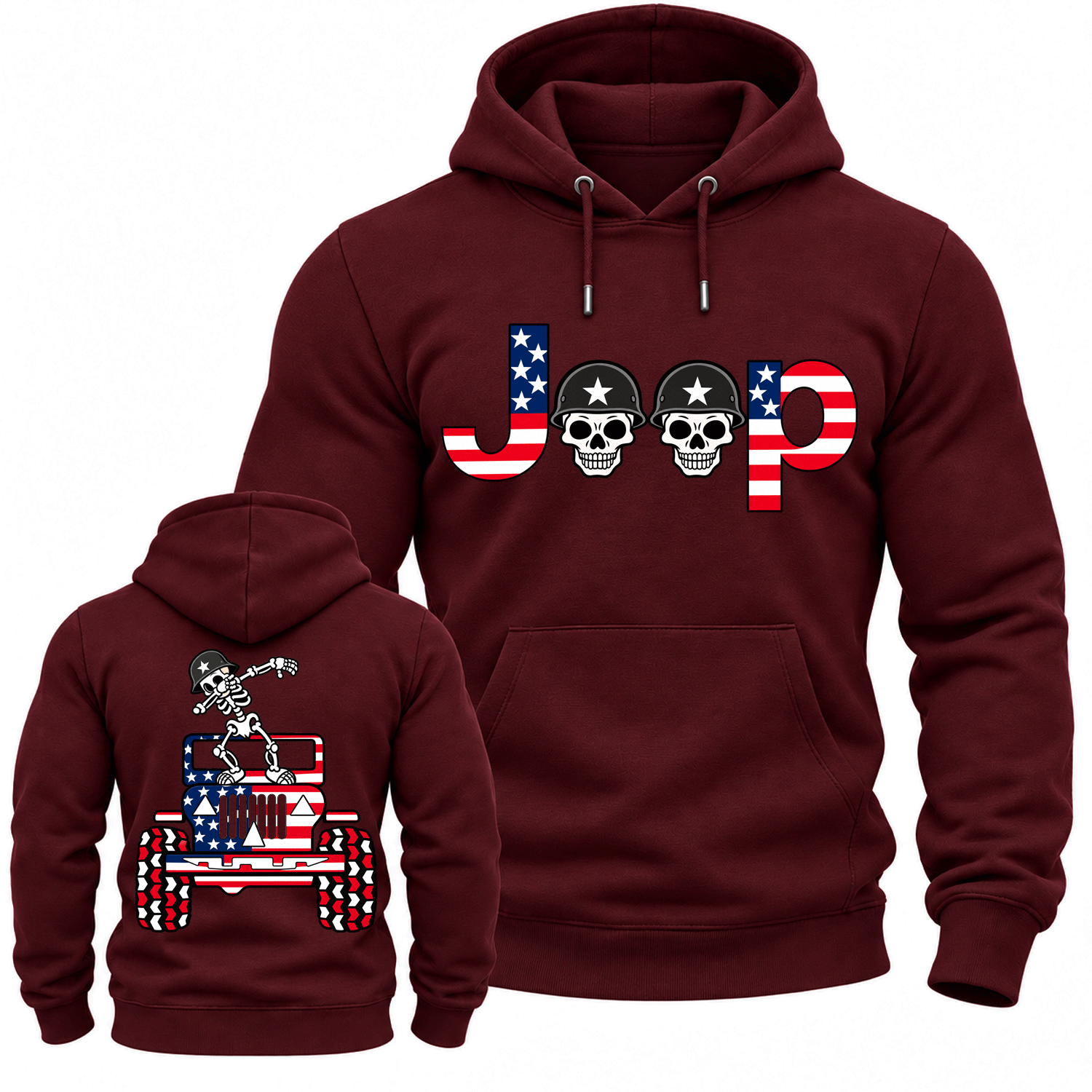 Skeletons Dancing on Jps Veterans Day Cotton Hoodie