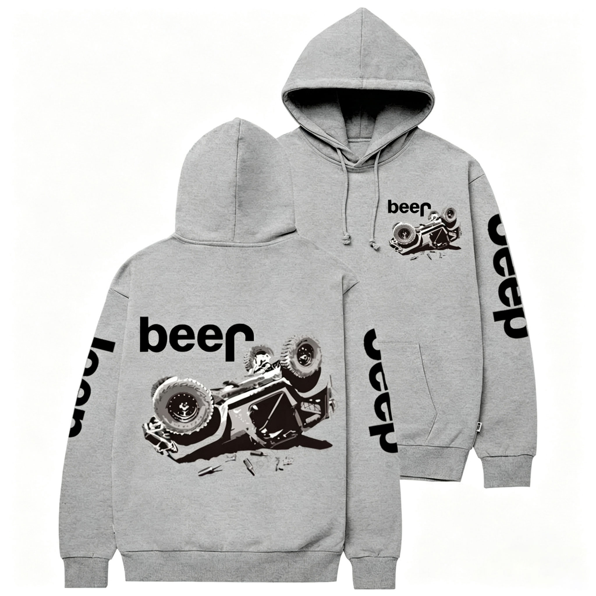Funny Beer Overturn Casual Hoodie
