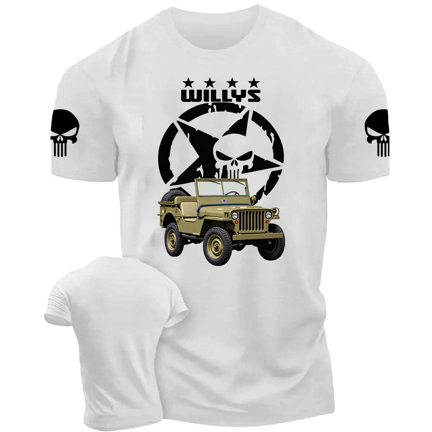 Willys Jp Punisher Skull Cotton T-shirt
