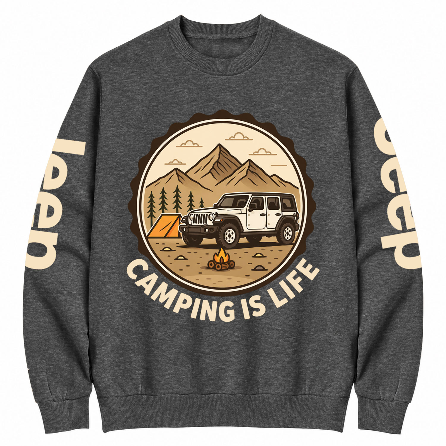 Camping Is Life Cotton Sweatshirt