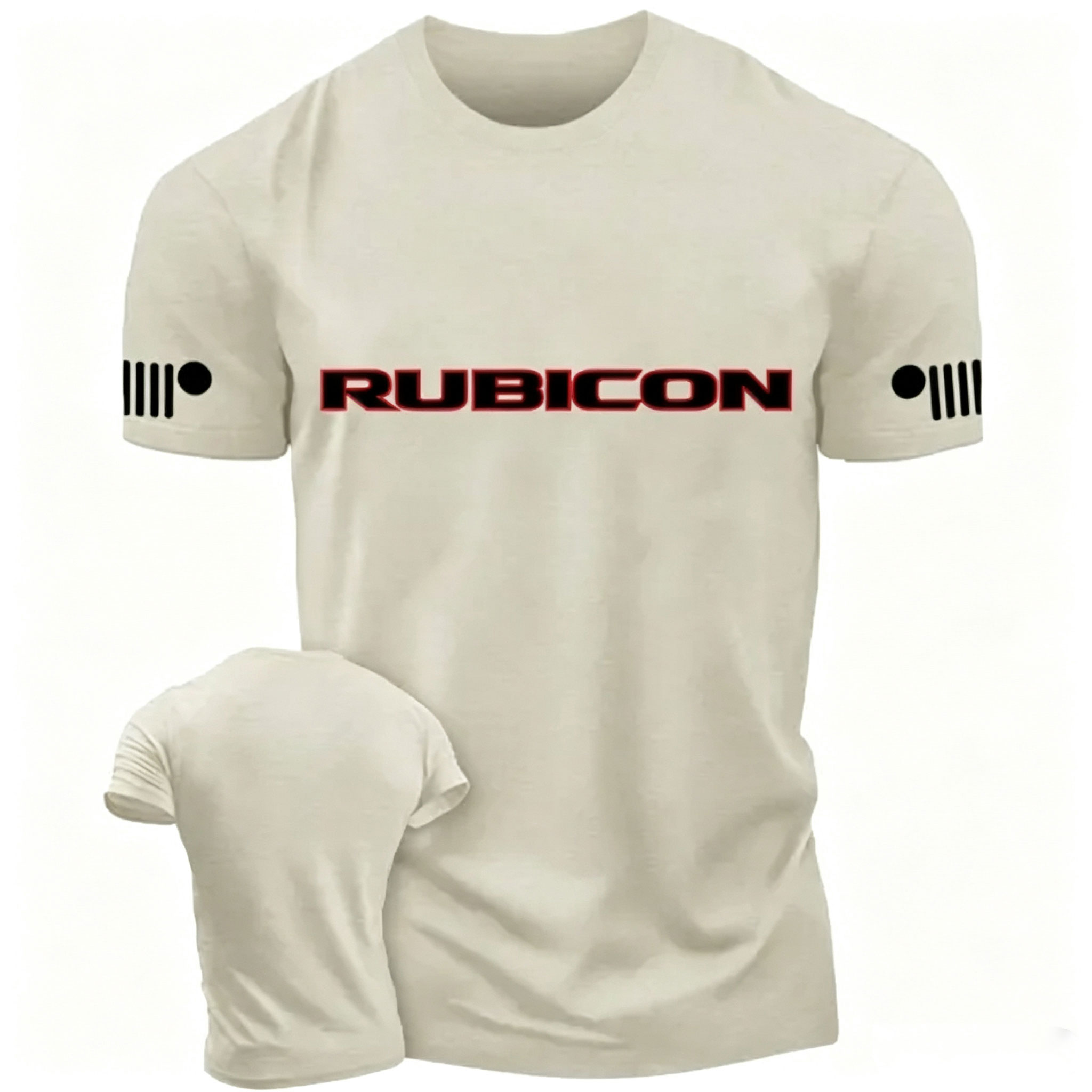 Jp Wrangler JK Rubicon Red and Black Text Logo Unisex T-shirt 