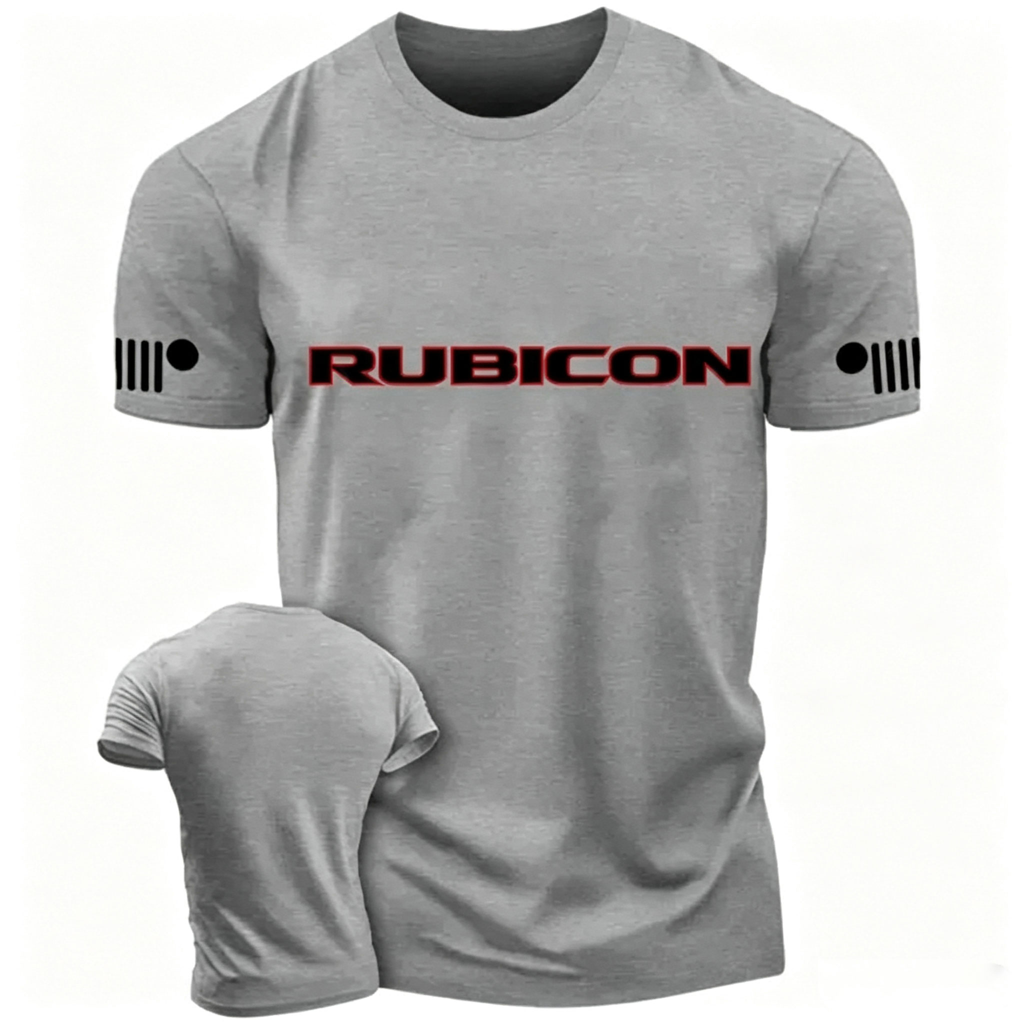Jp Wrangler JK Rubicon Red and Black Text Logo Unisex T-shirt 