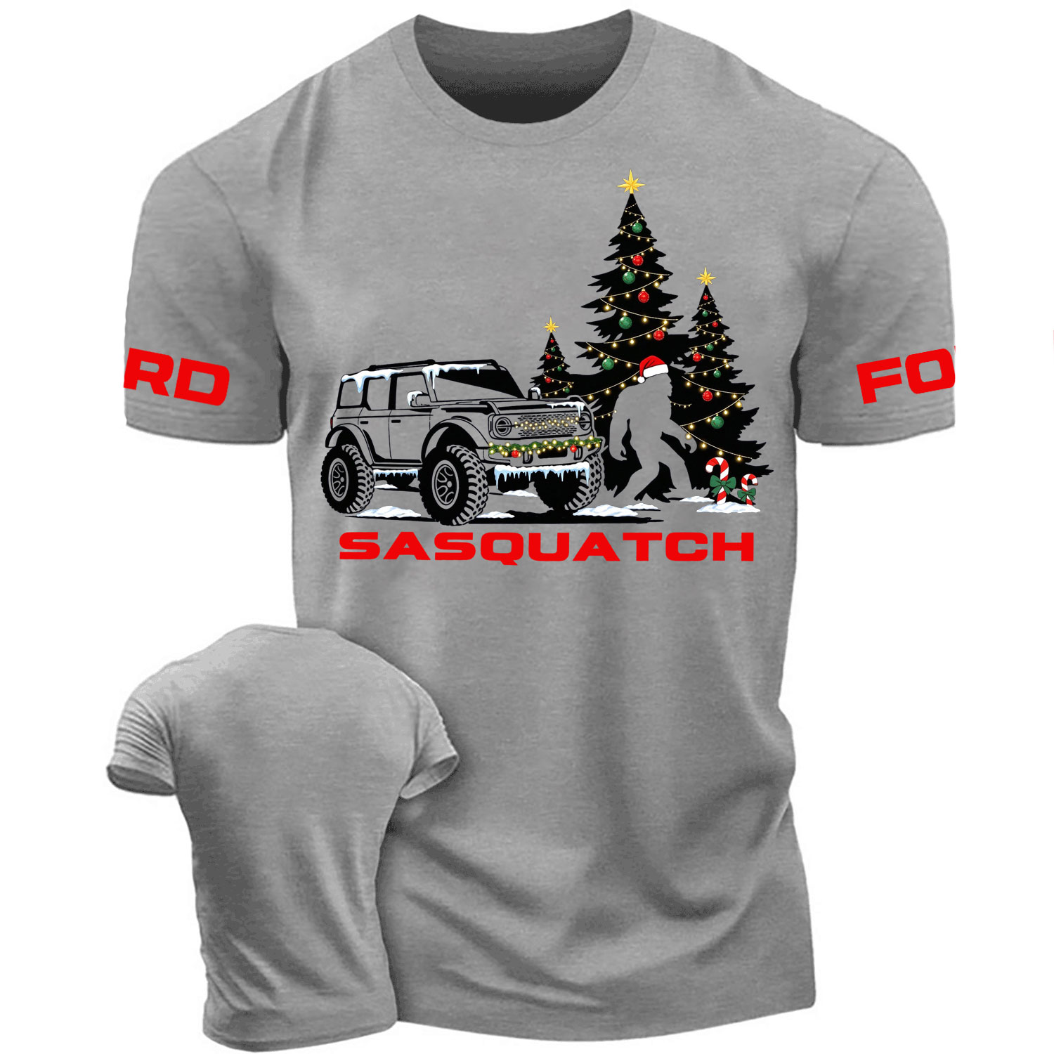 Christmas Trees candy cane xmas lights Cotton T-shirt