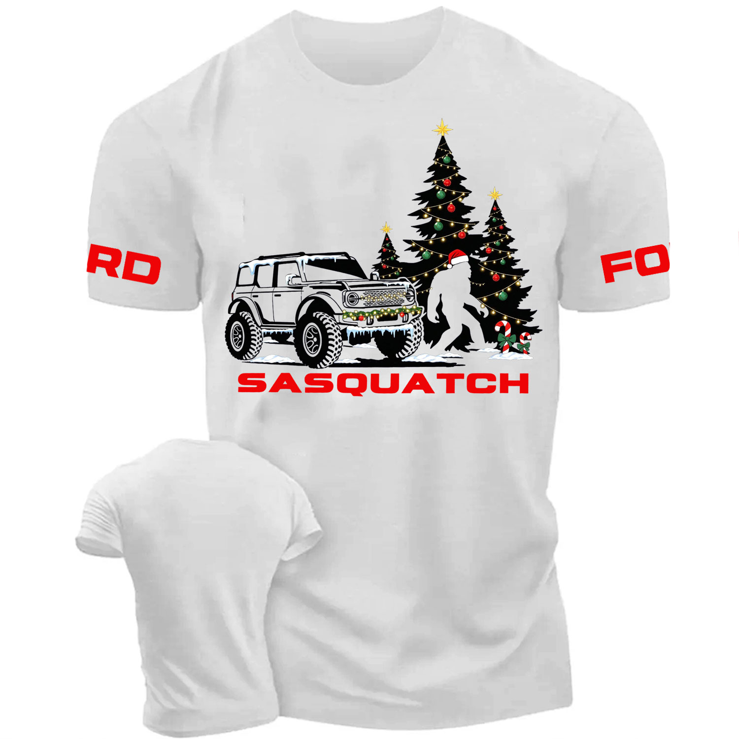 Christmas Trees candy cane xmas lights Cotton T-shirt