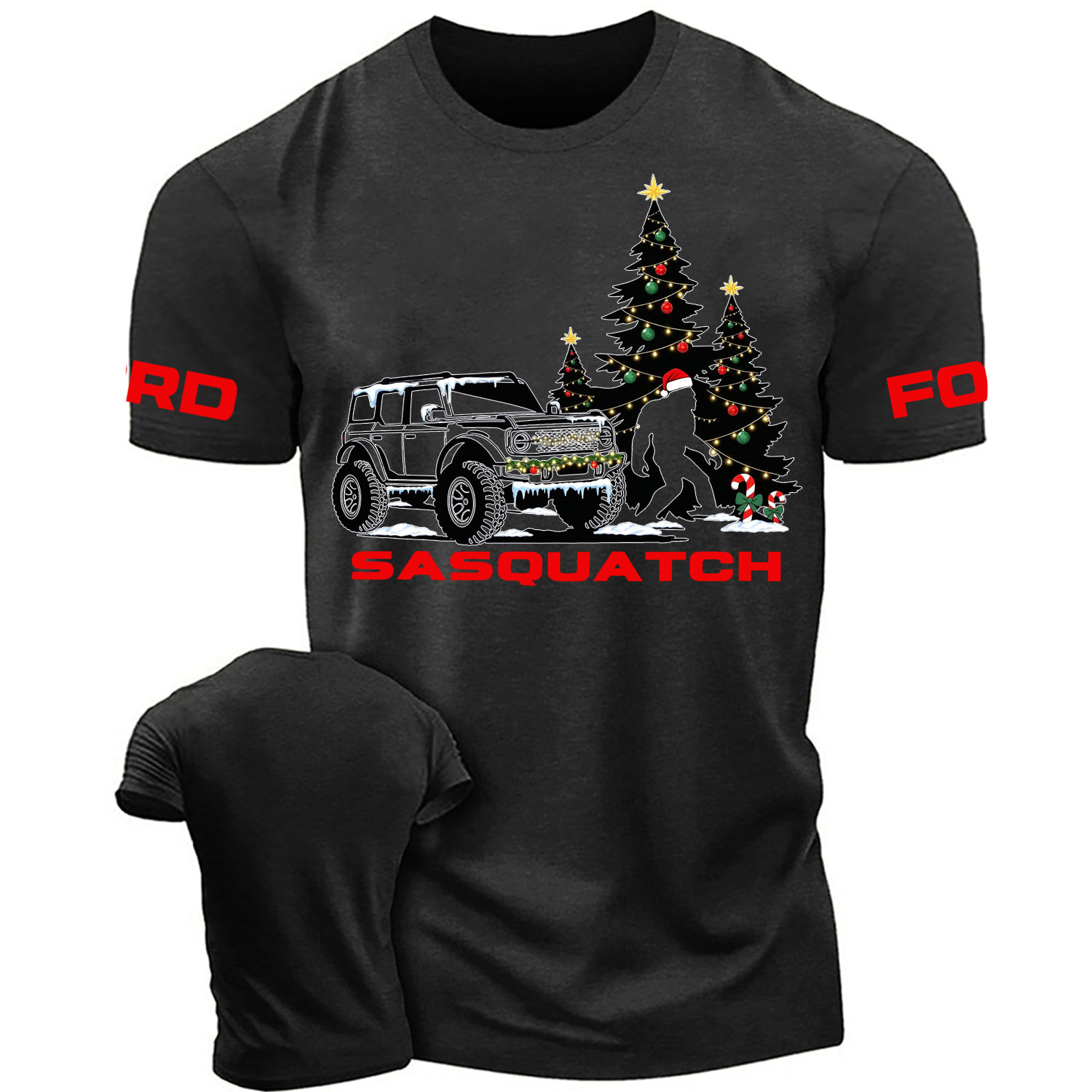 Christmas Trees candy cane xmas lights Cotton T-shirt