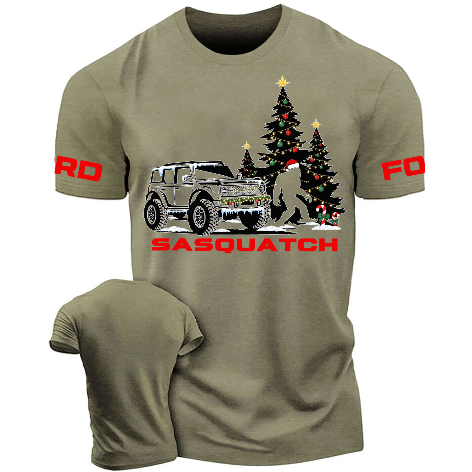 Christmas Trees candy cane xmas lights Cotton T-shirt
