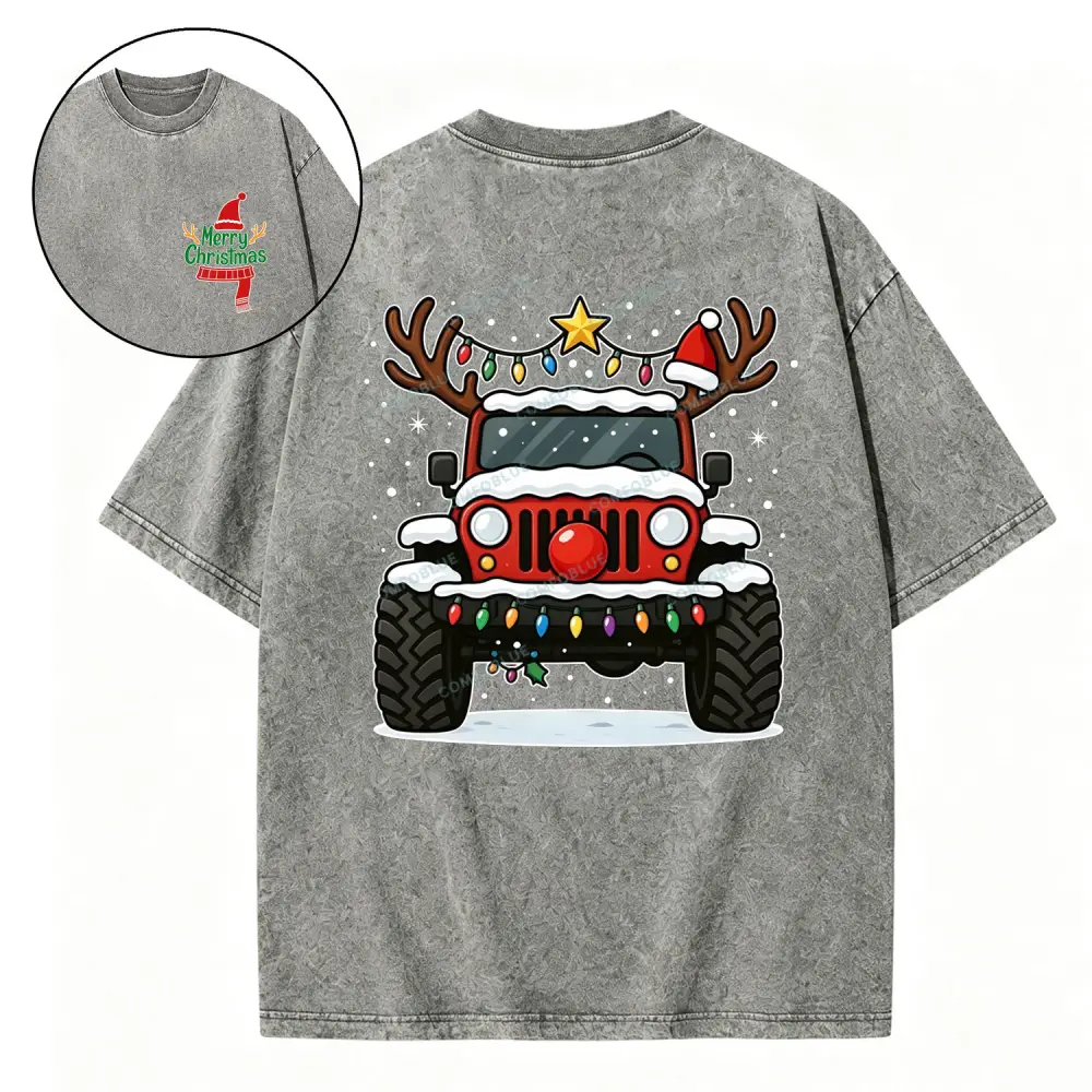 Off-Road Merry Christmas Jp Wave Washed T-Shirt
