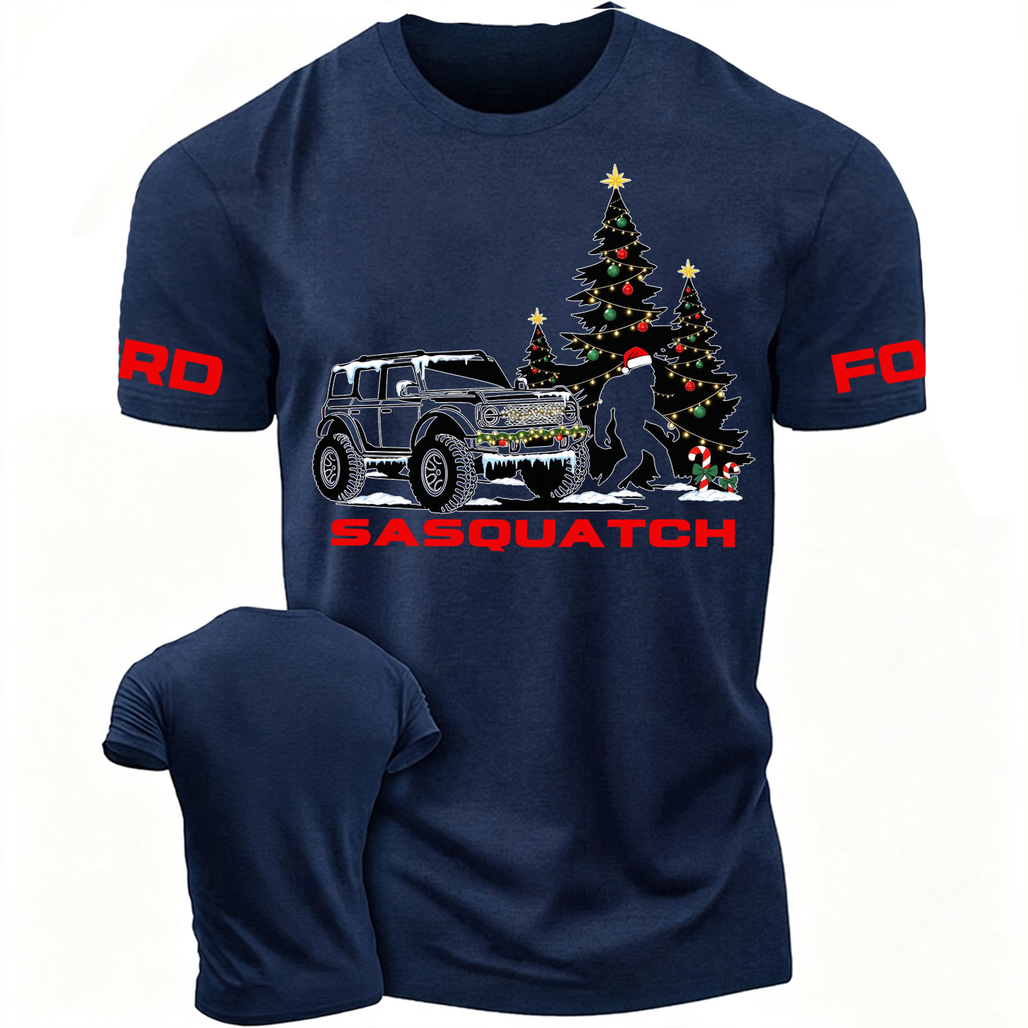 Christmas Trees candy cane xmas lights Cotton T-shirt