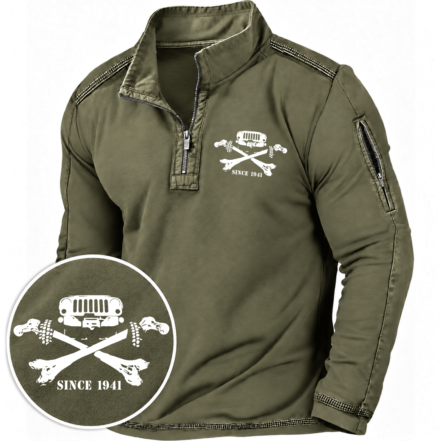 Grille and Cross Bones Since 1941 Jp Quarter-Zip Sweatshirt