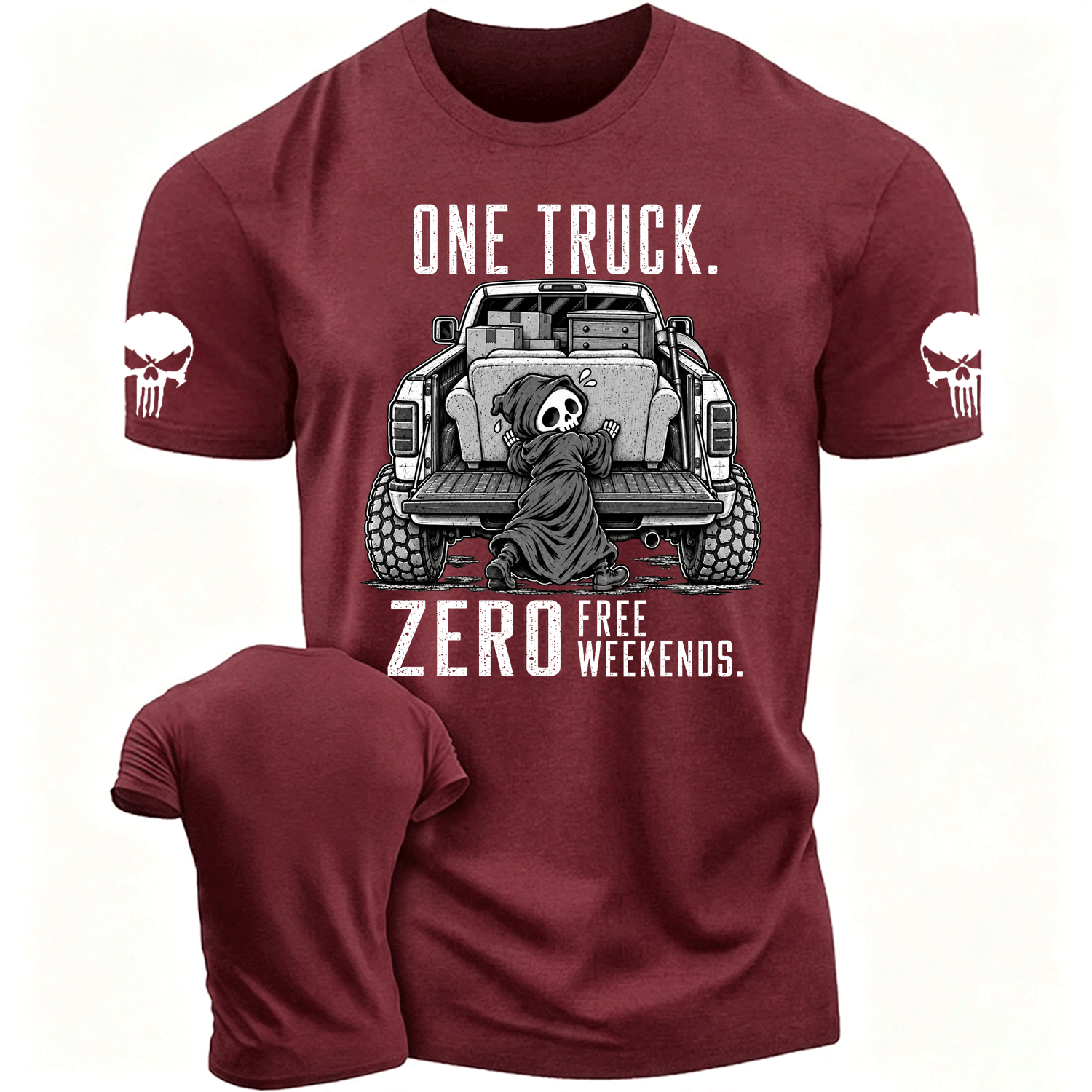 One Truck, Zero Free Weekends Reaper Pickup Cotton T-shirt