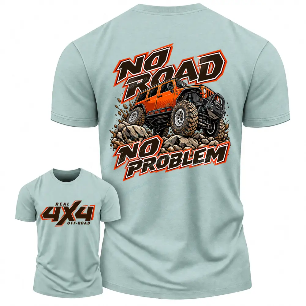 No Road No Problem Real 4X4 Off-Road Cotton T-shirt