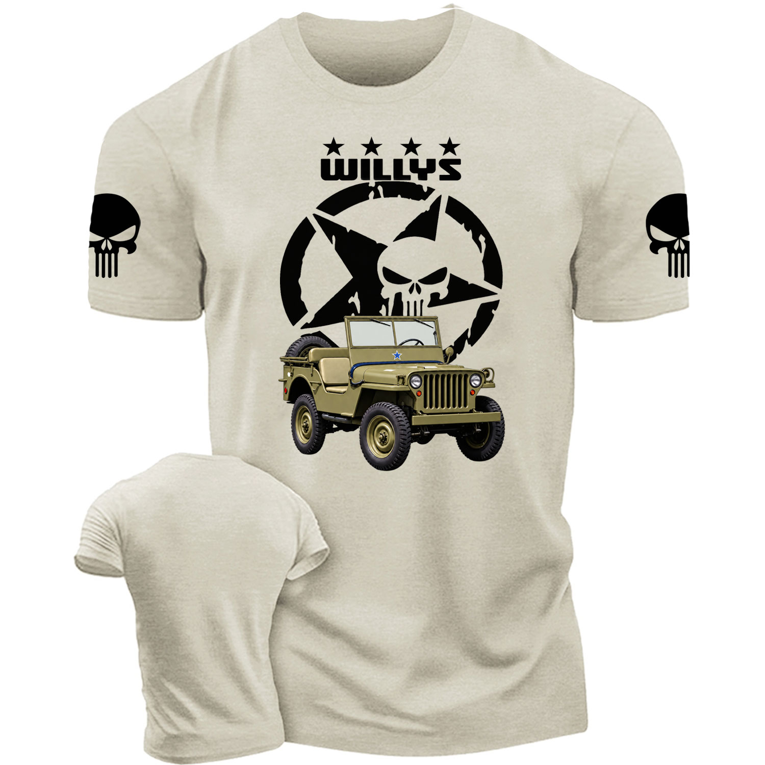 Willys Jp Punisher Skull Cotton T-shirt